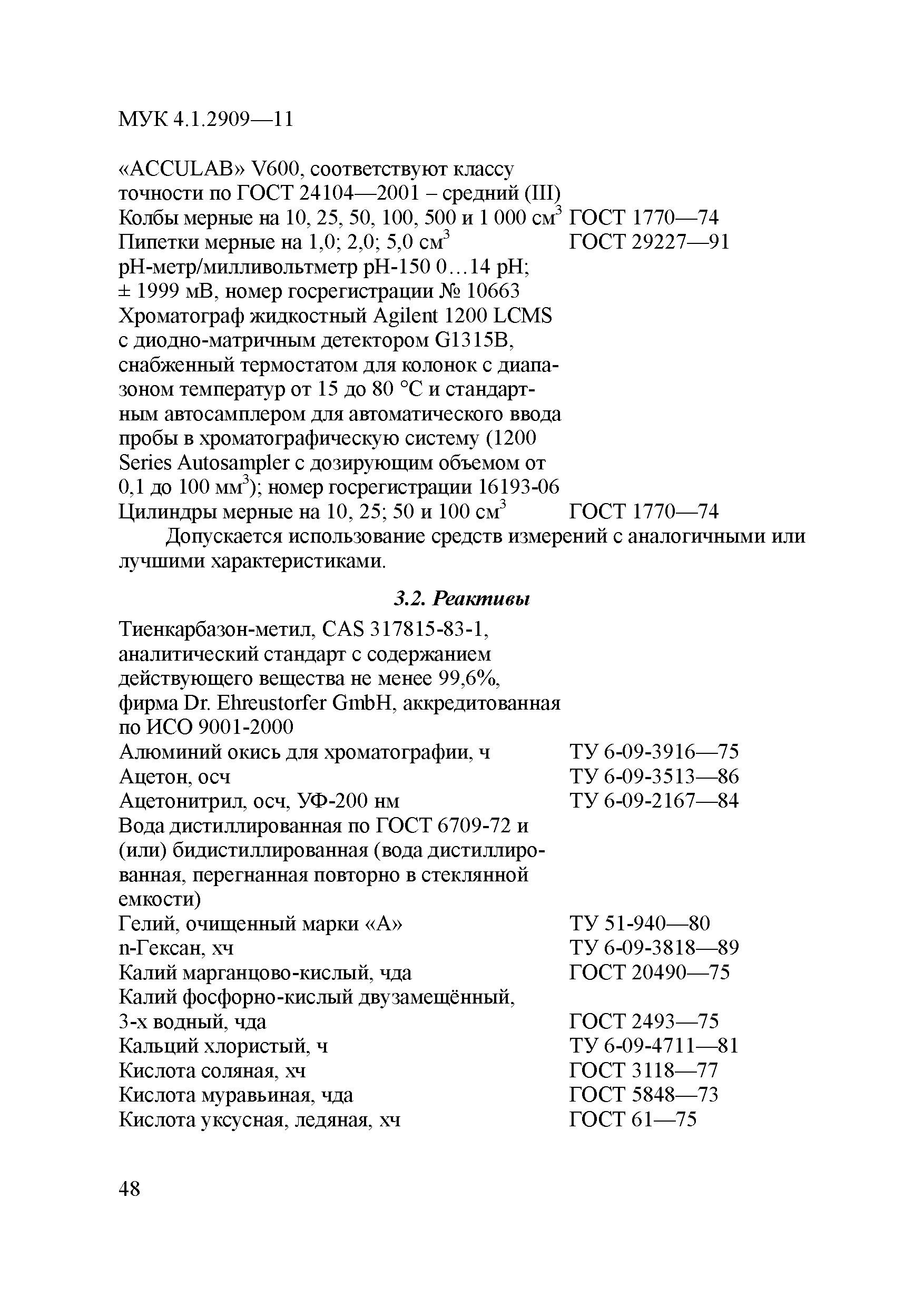 МУК 4.1.2909-11