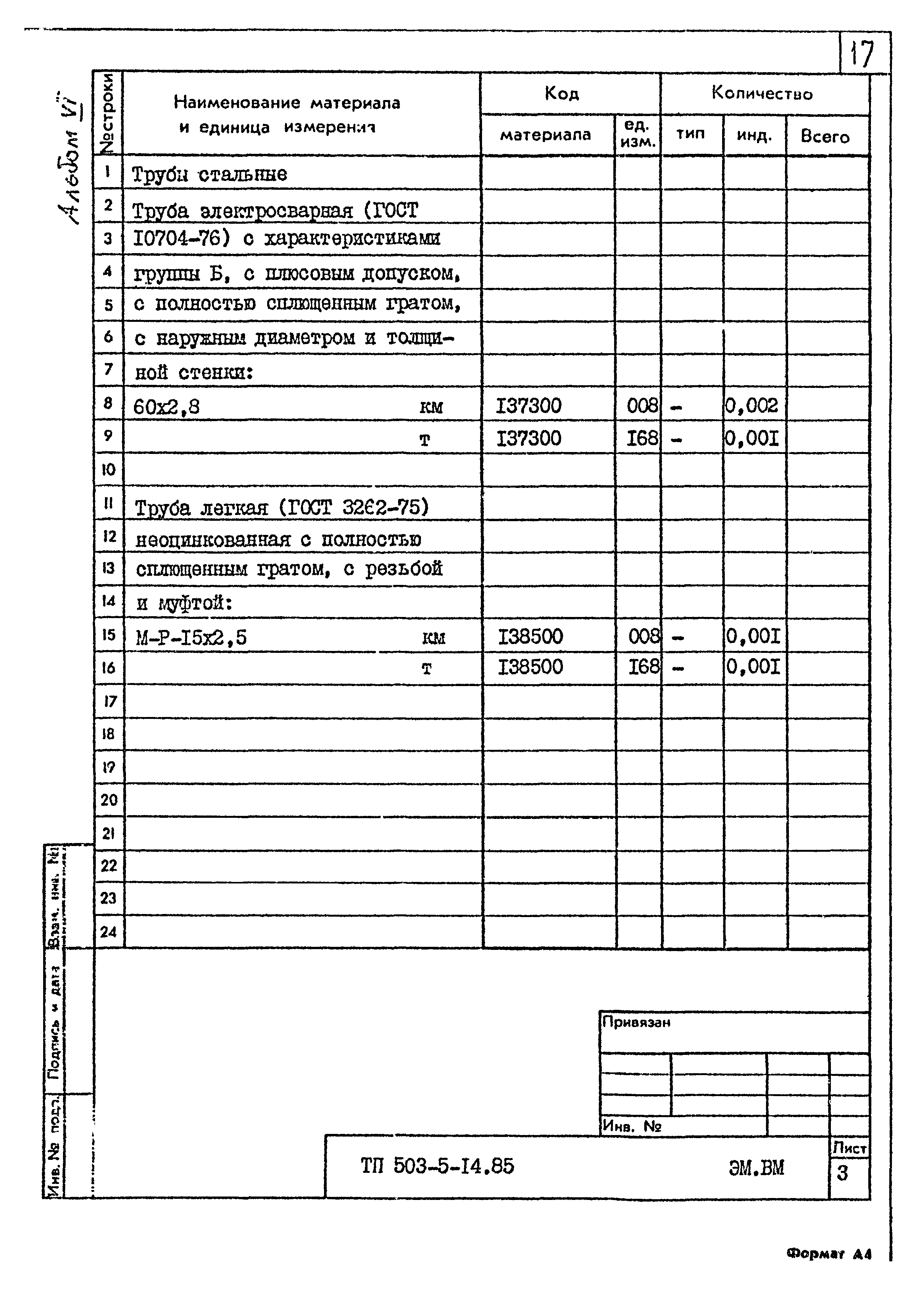 Типовой проект 503-5-14.85