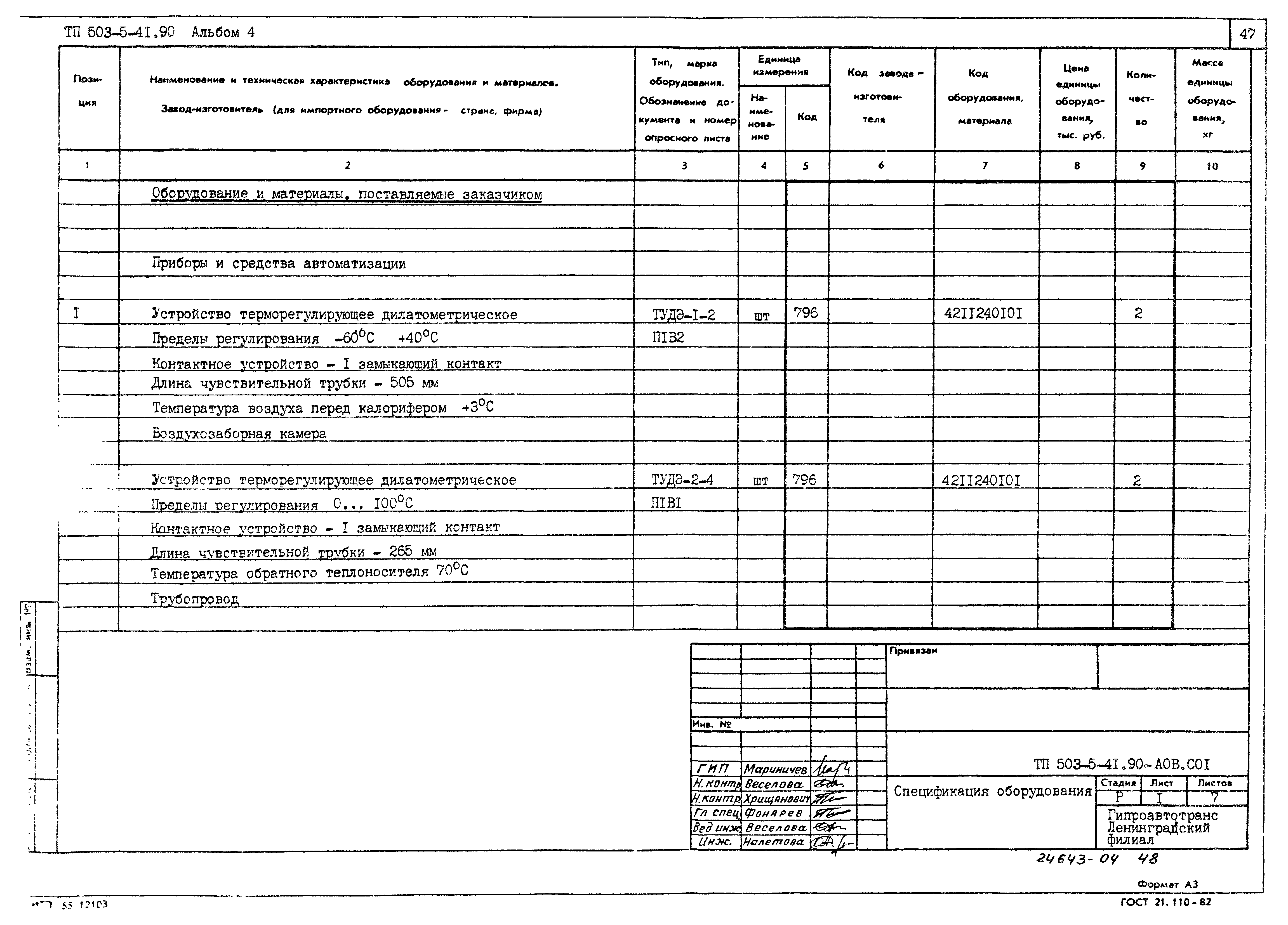 Типовой проект 503-5-41.90