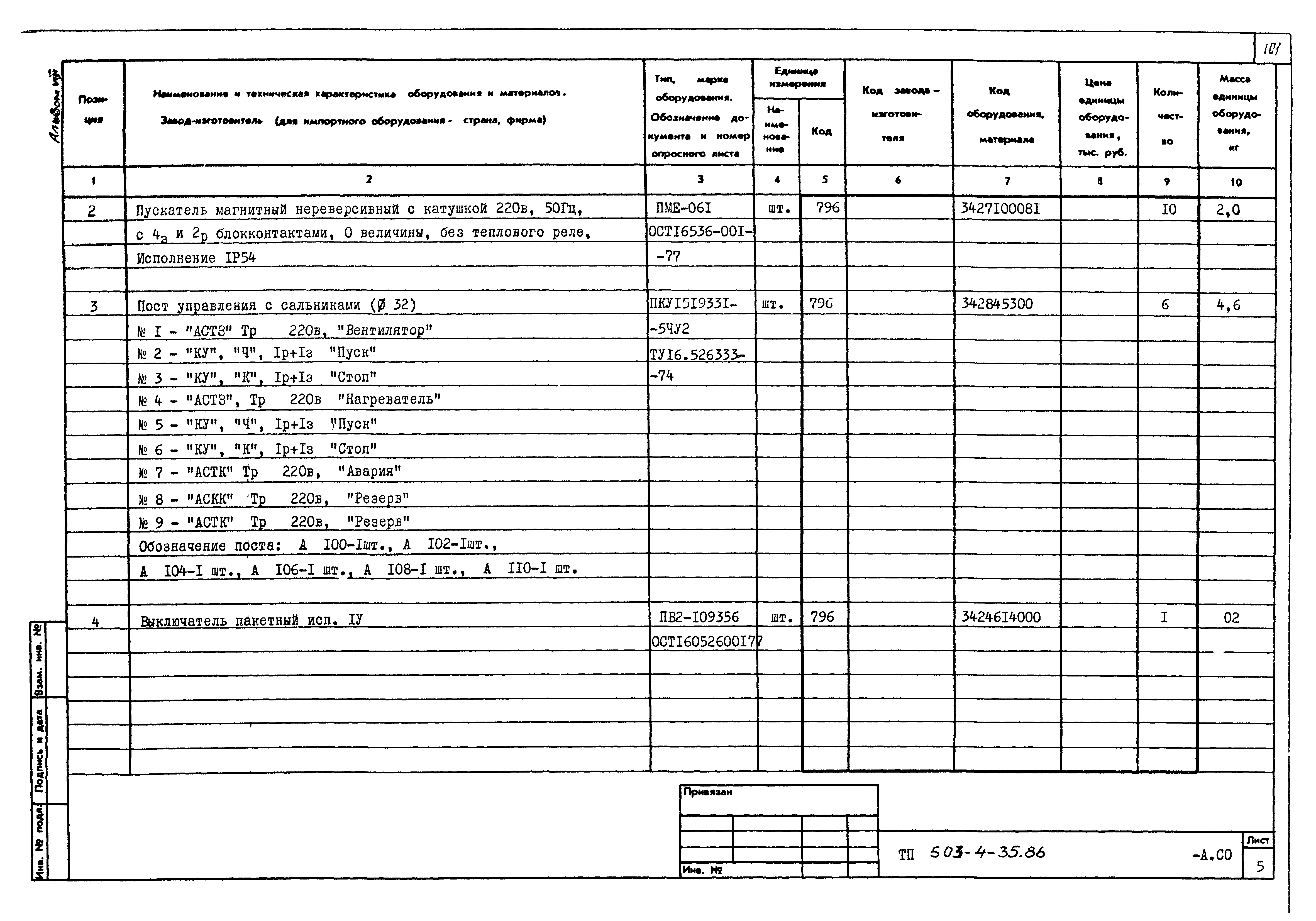 Типовой проект 503-4-35.86