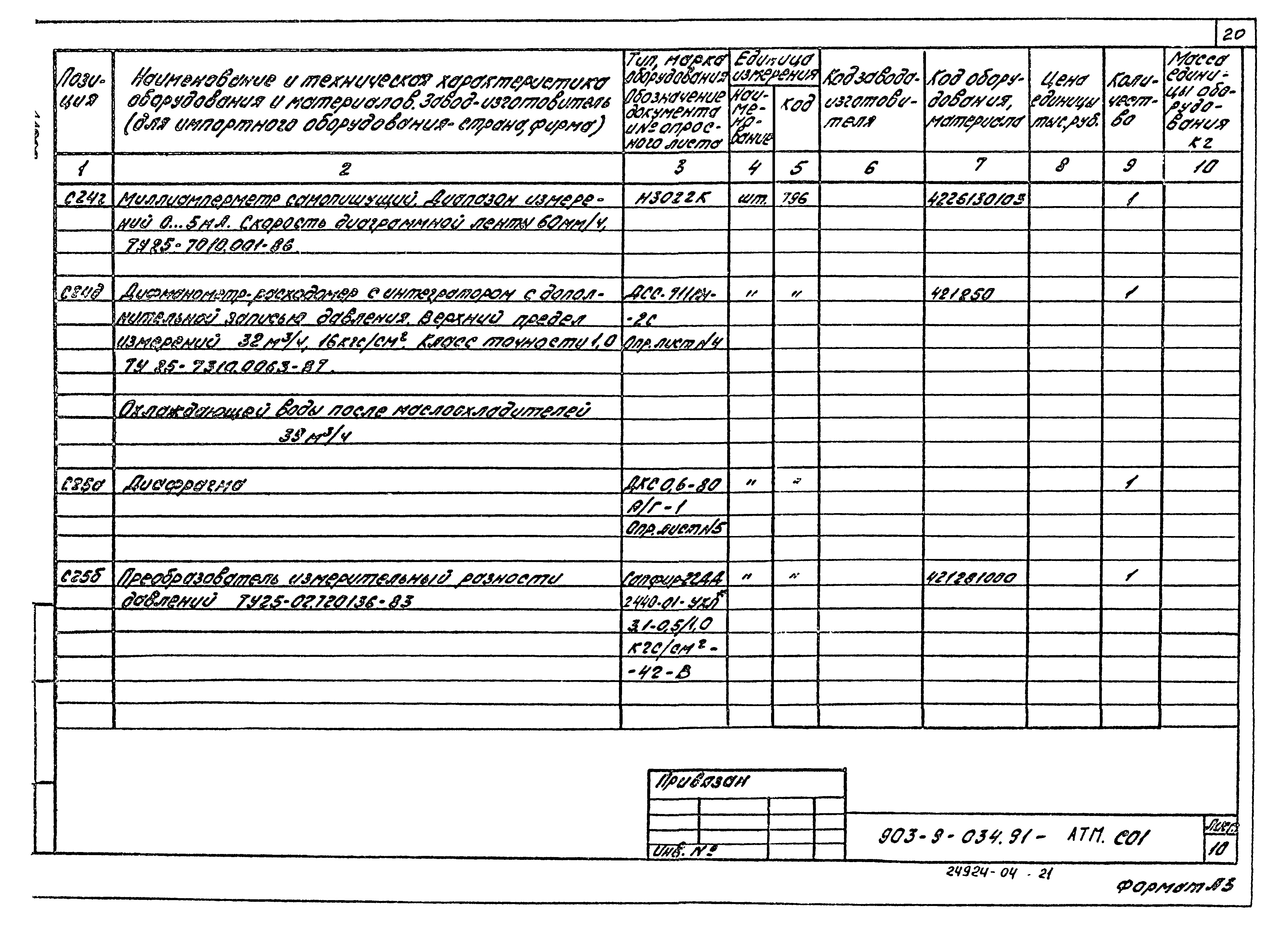Типовой проект 903-9-034.91