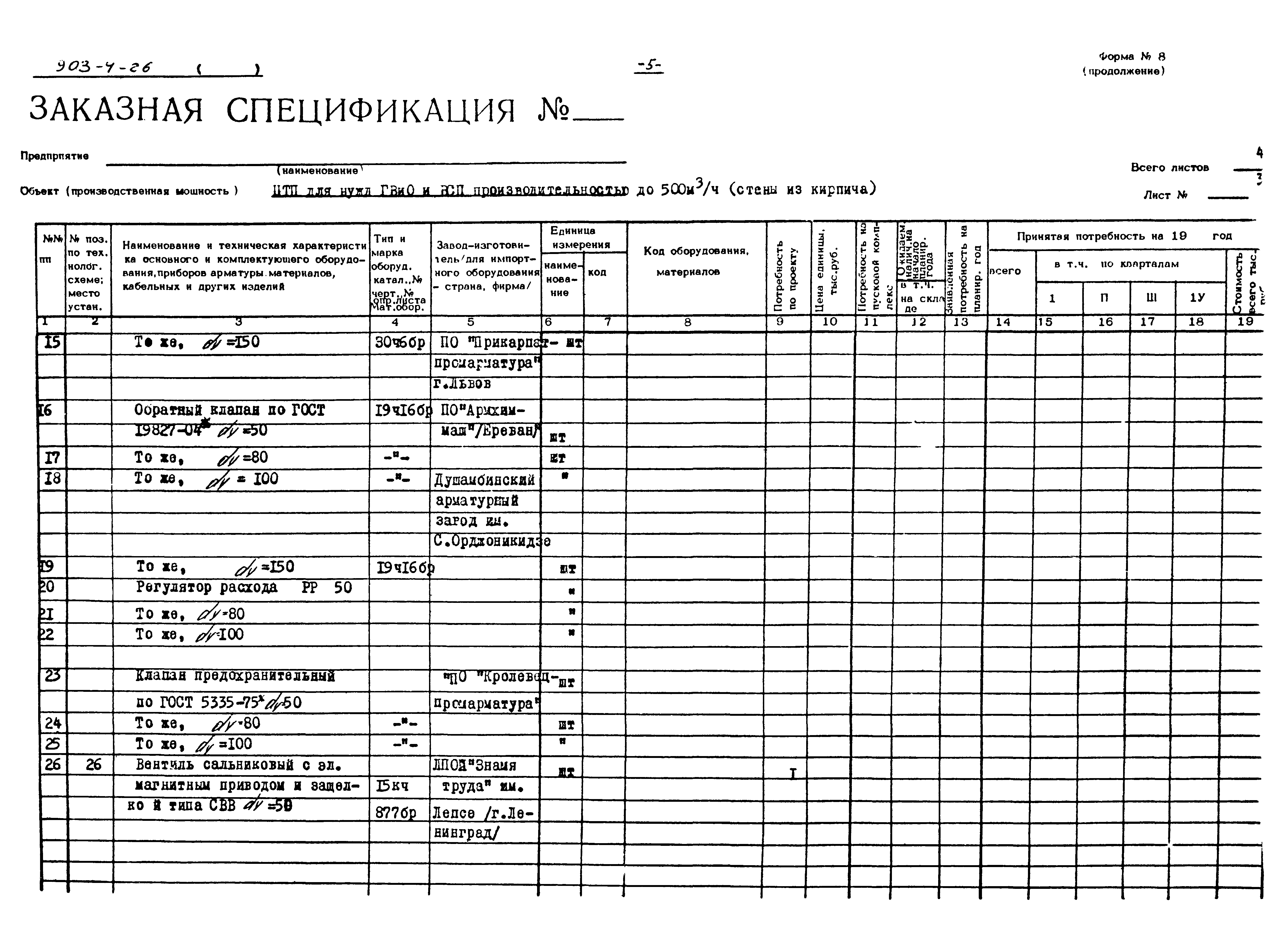 Типовой проект 903-4-26