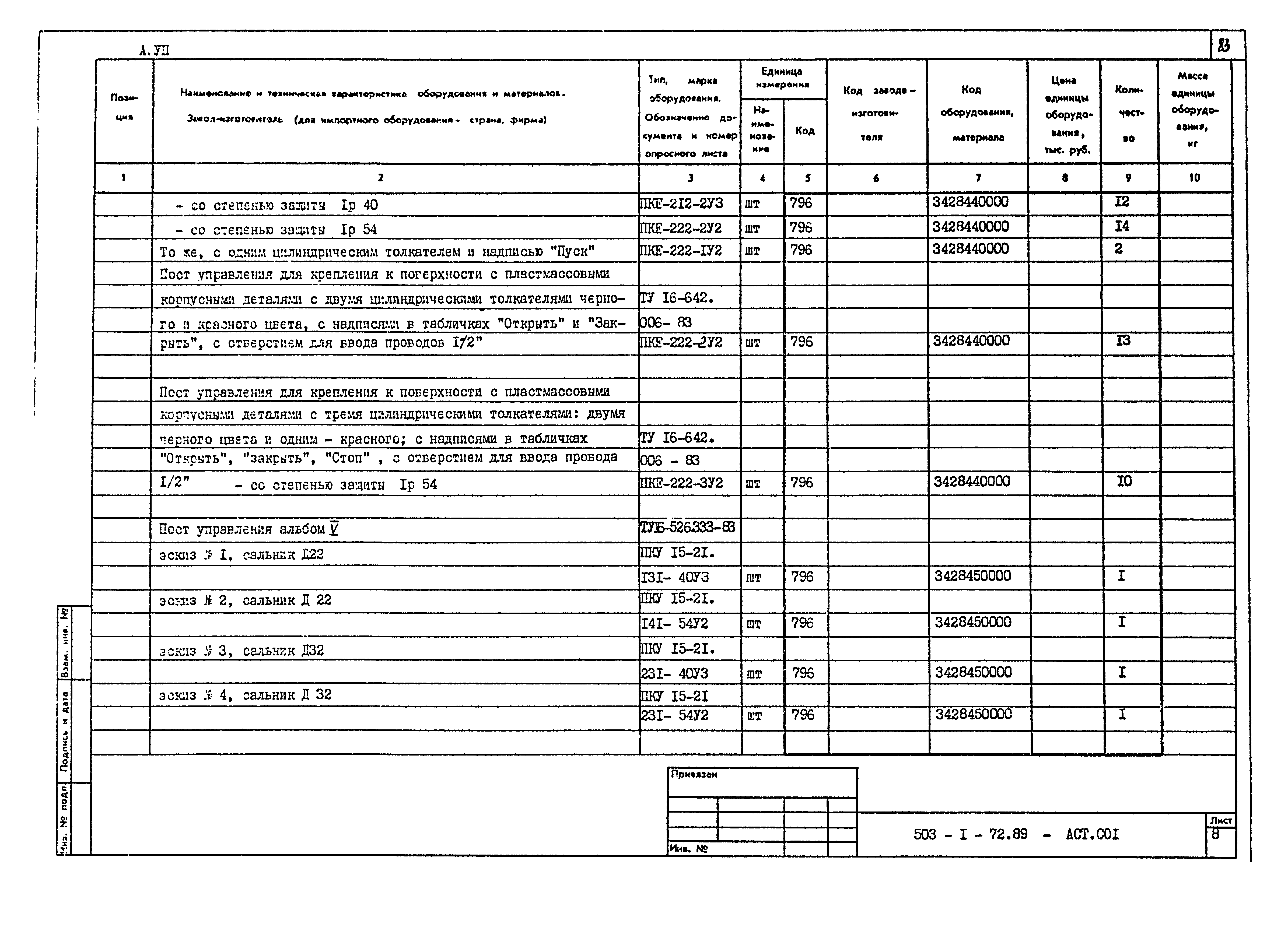 Типовой проект 503-1-72.89