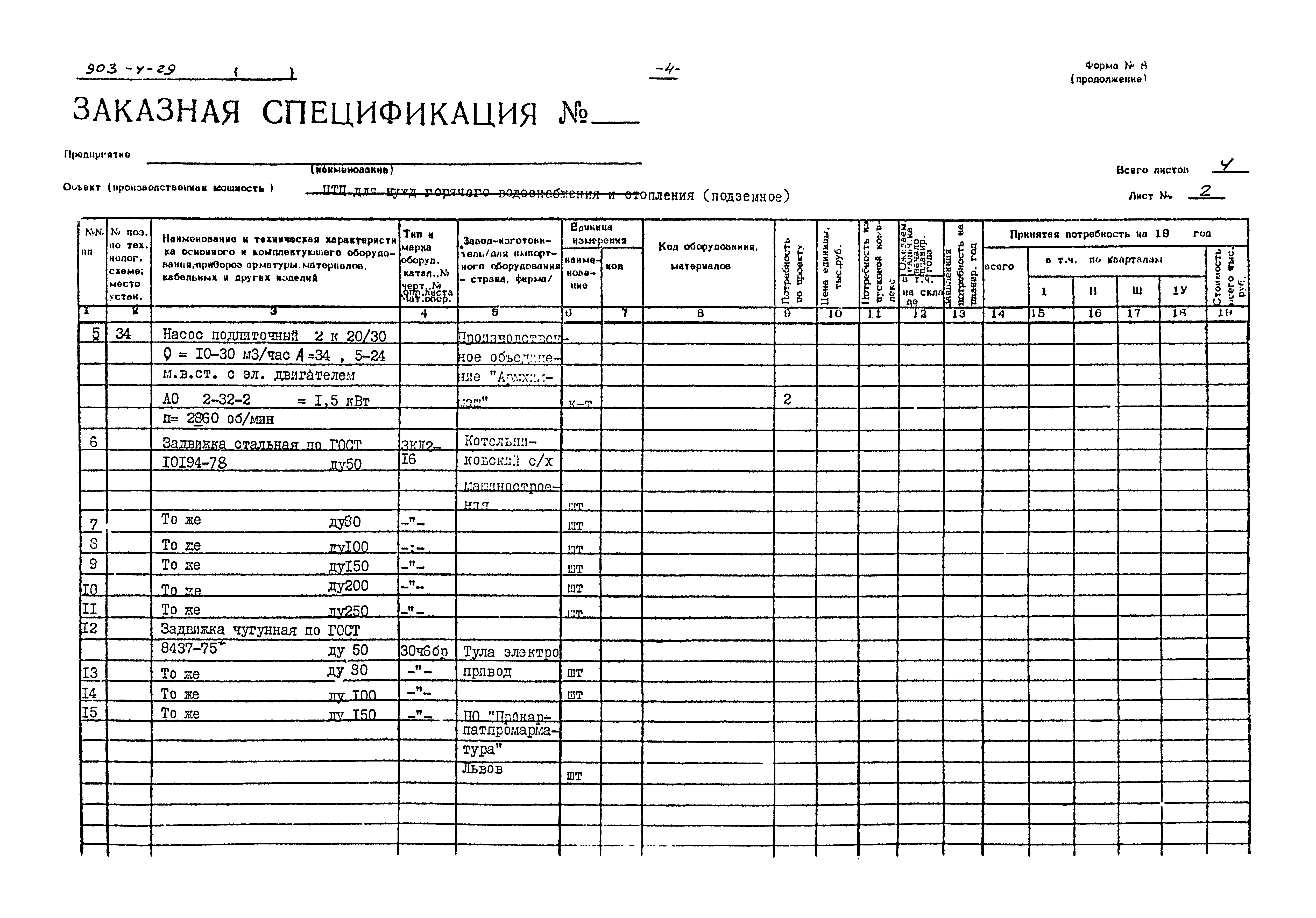 Типовой проект 903-4-29