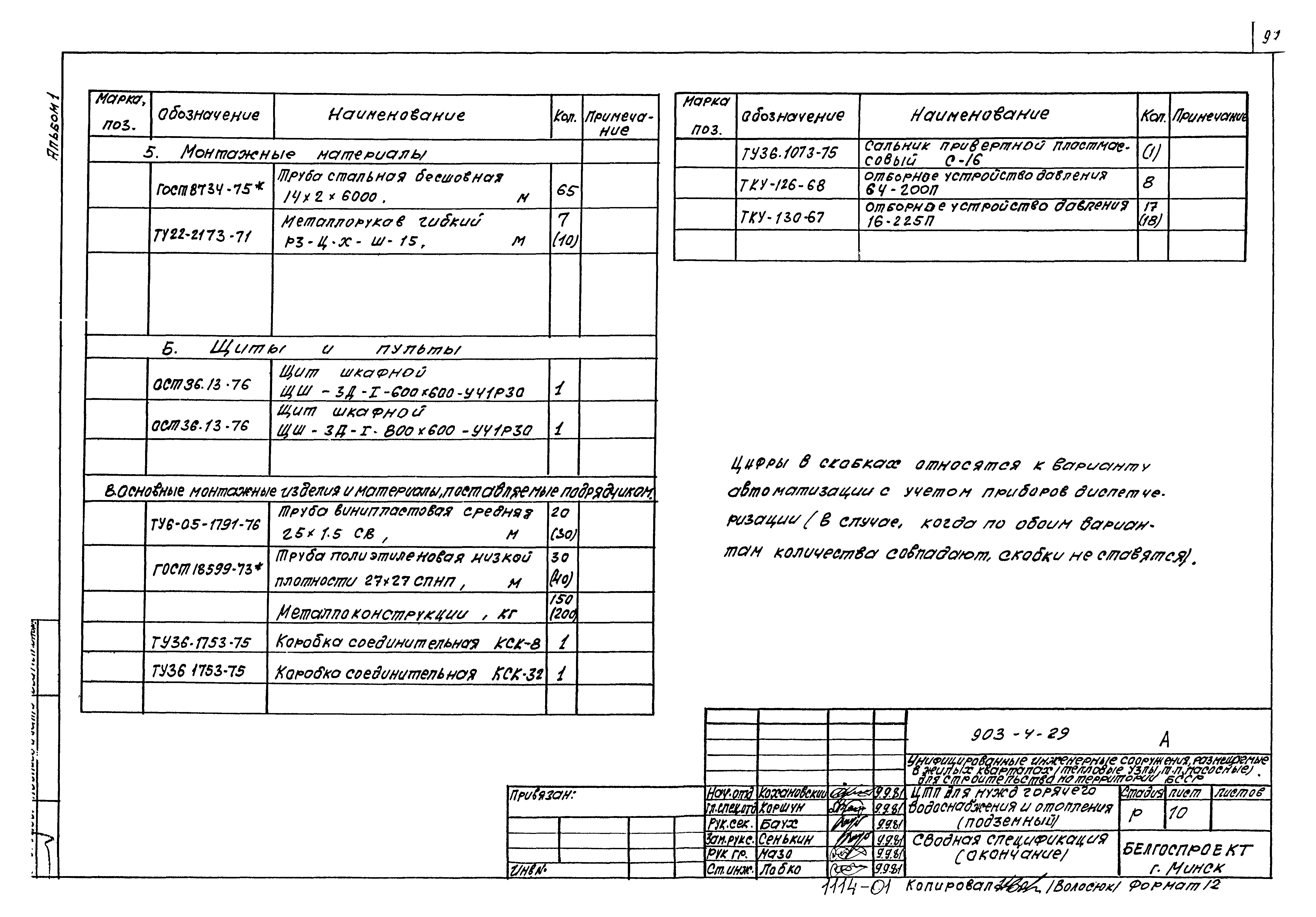 Типовой проект 903-4-29