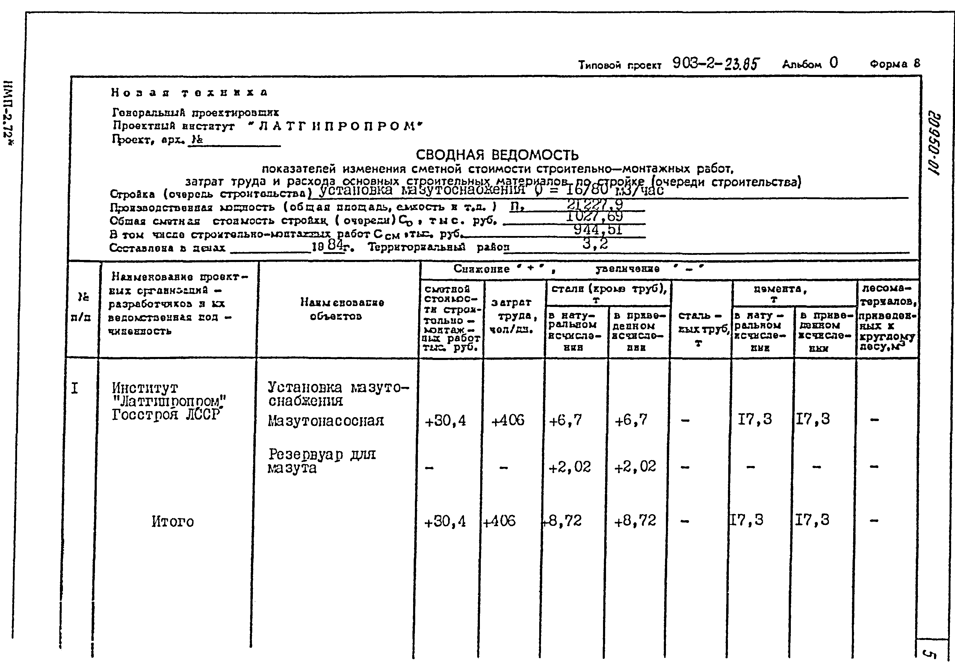 Типовой проект 903-2-23.85