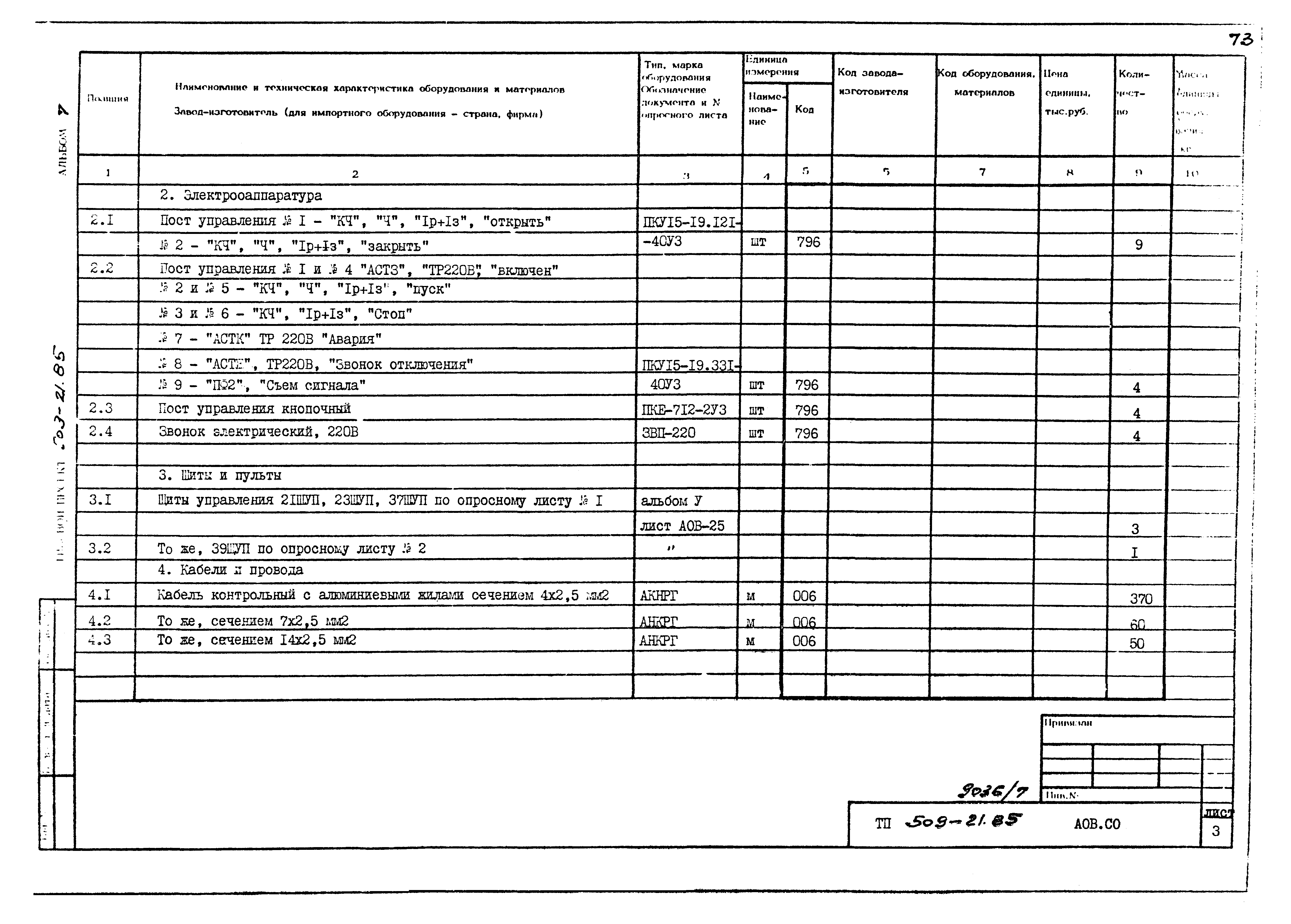 Типовой проект 509-21.85