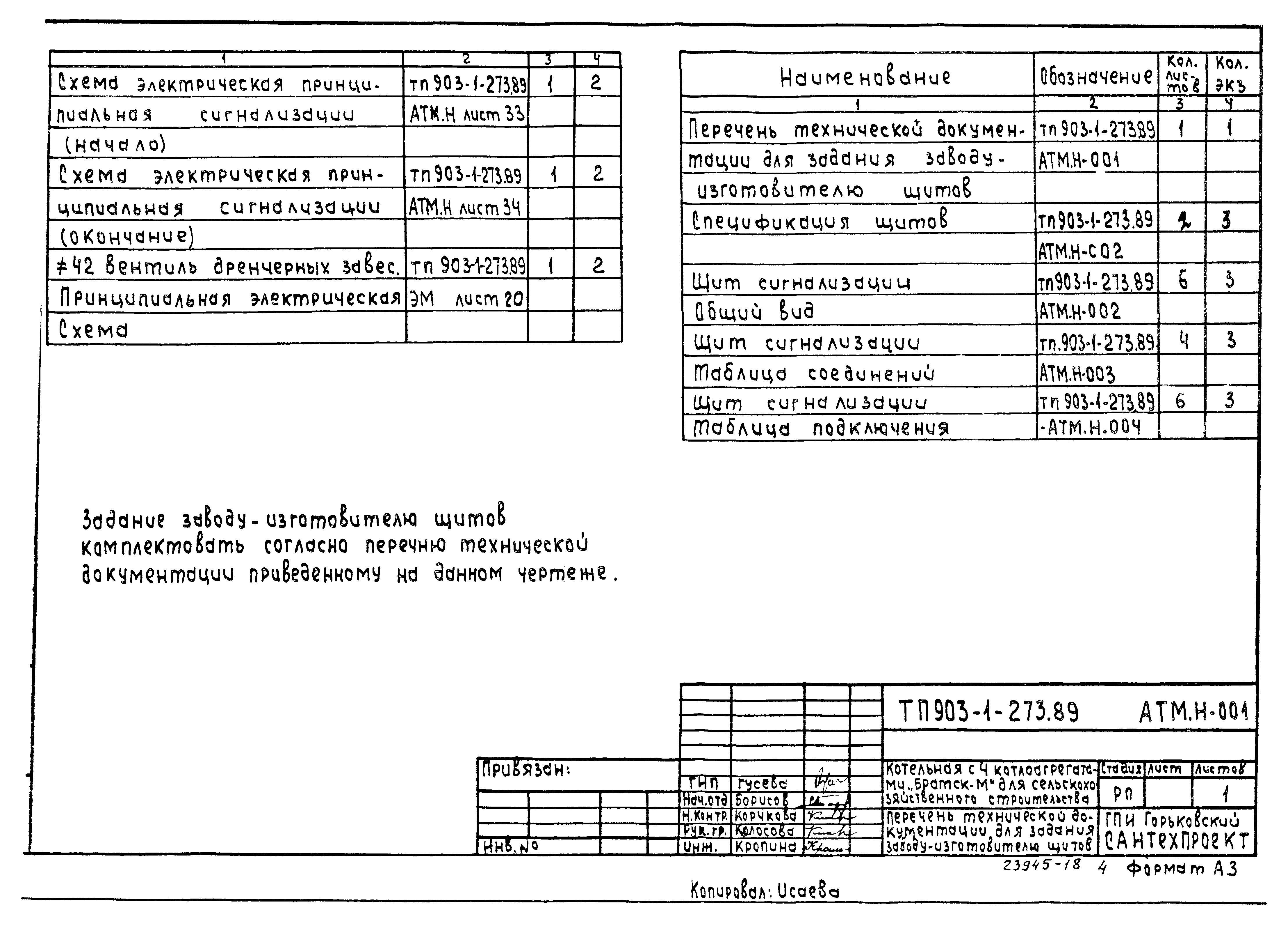 Типовой проект 903-1-273.89