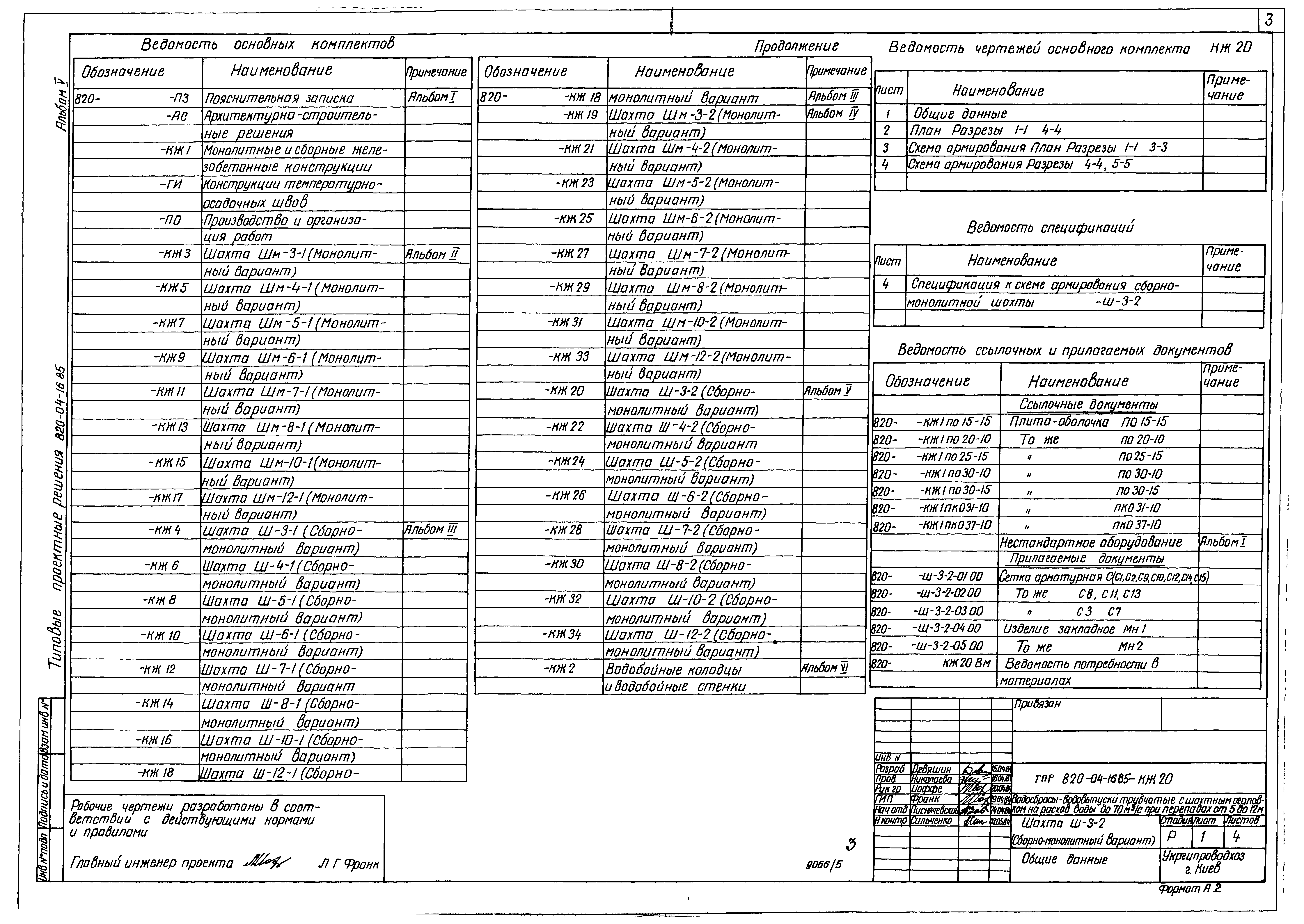Типовые проектные решения 820-04-16.85