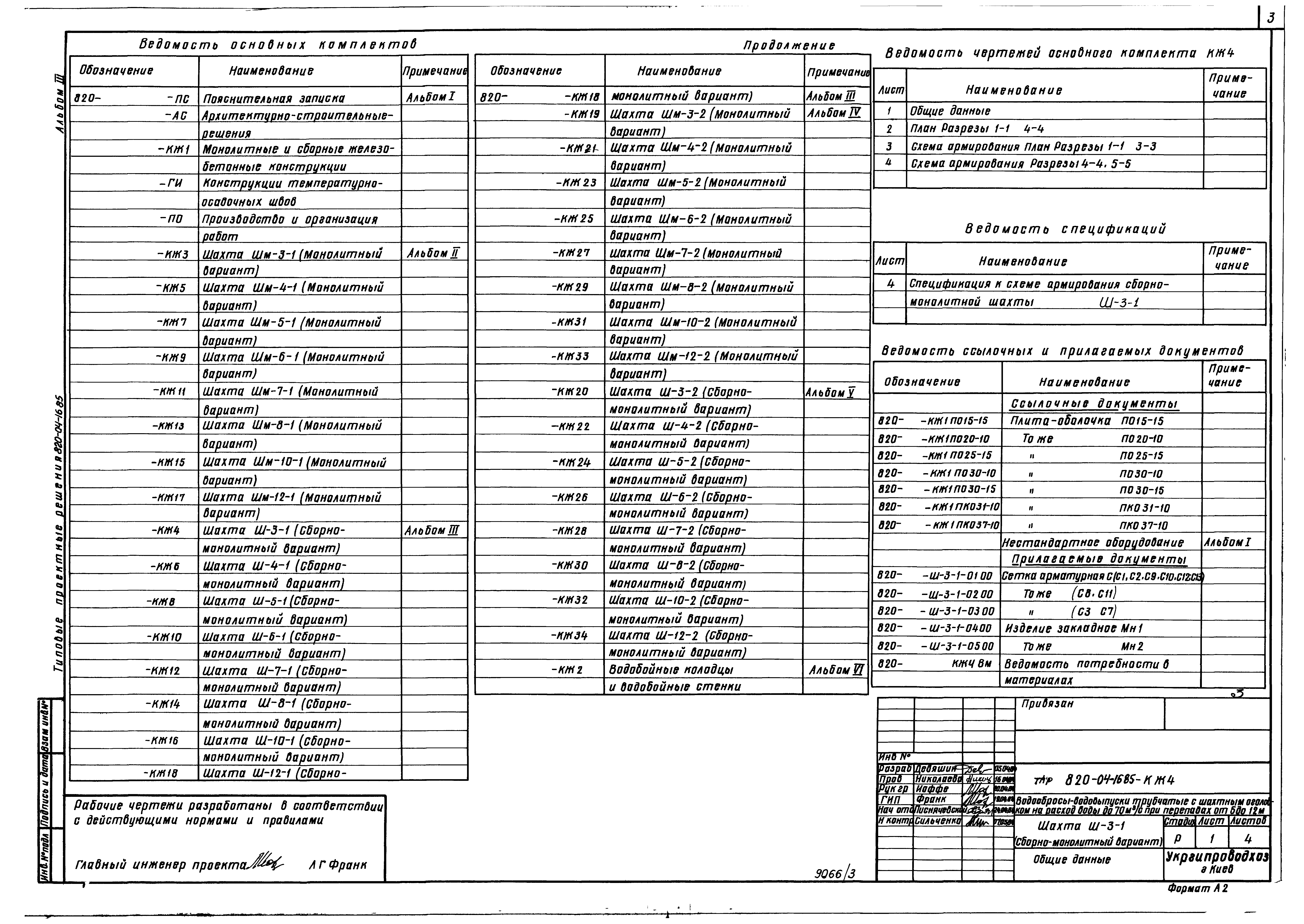 Типовые проектные решения 820-04-16.85