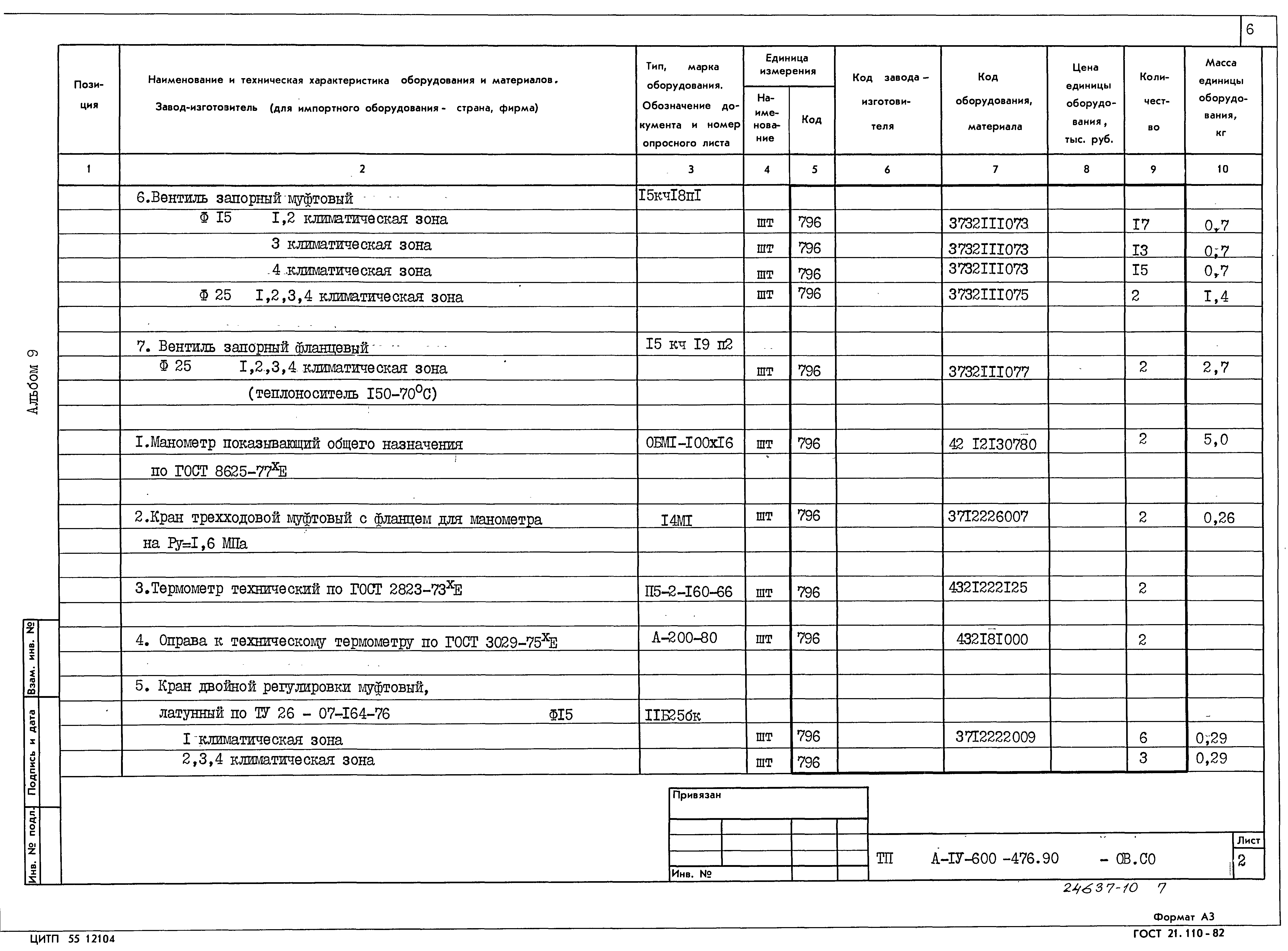 Типовой проект А-IV-600-476.90