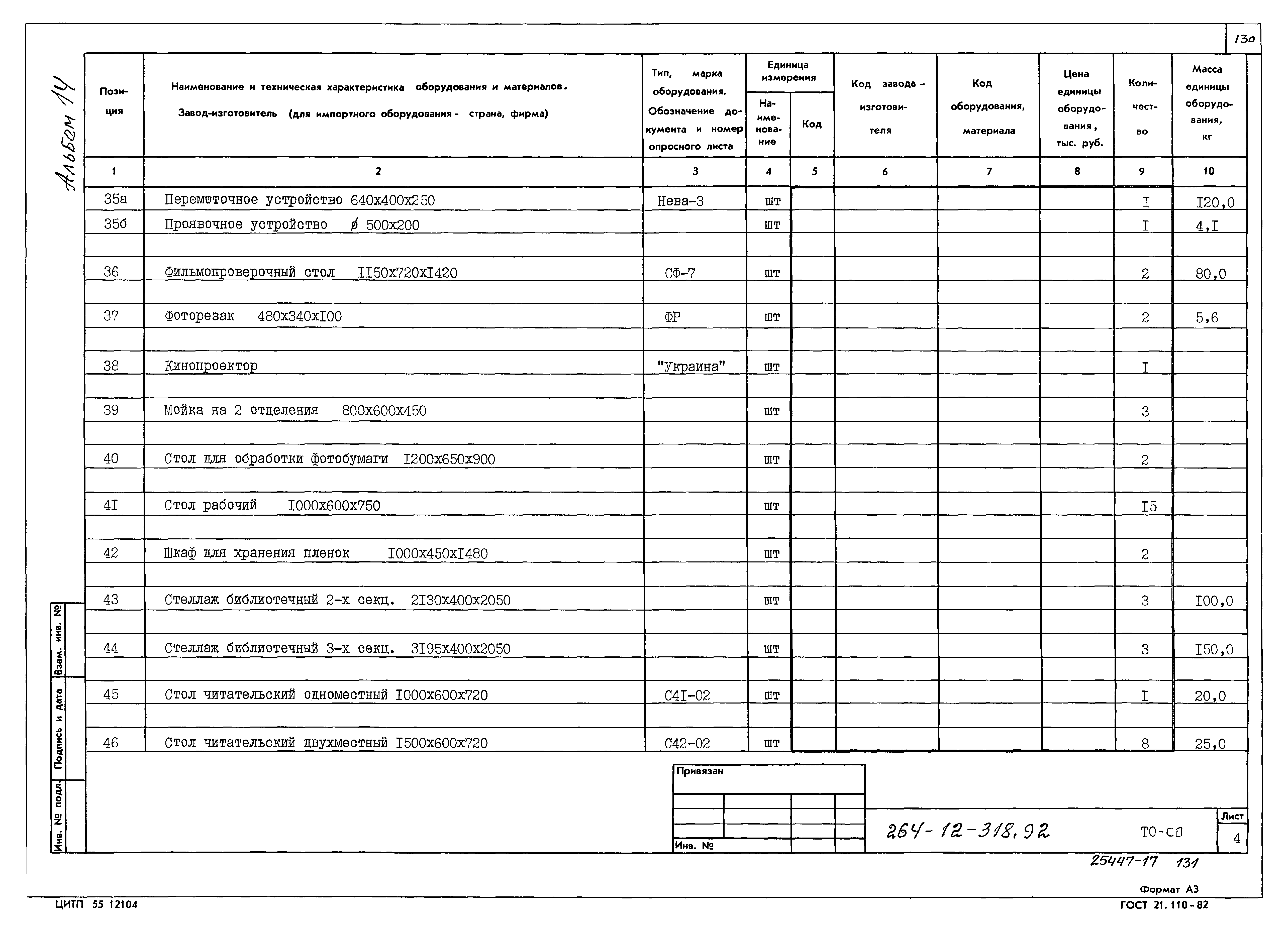 Типовой проект 264-12-318.92