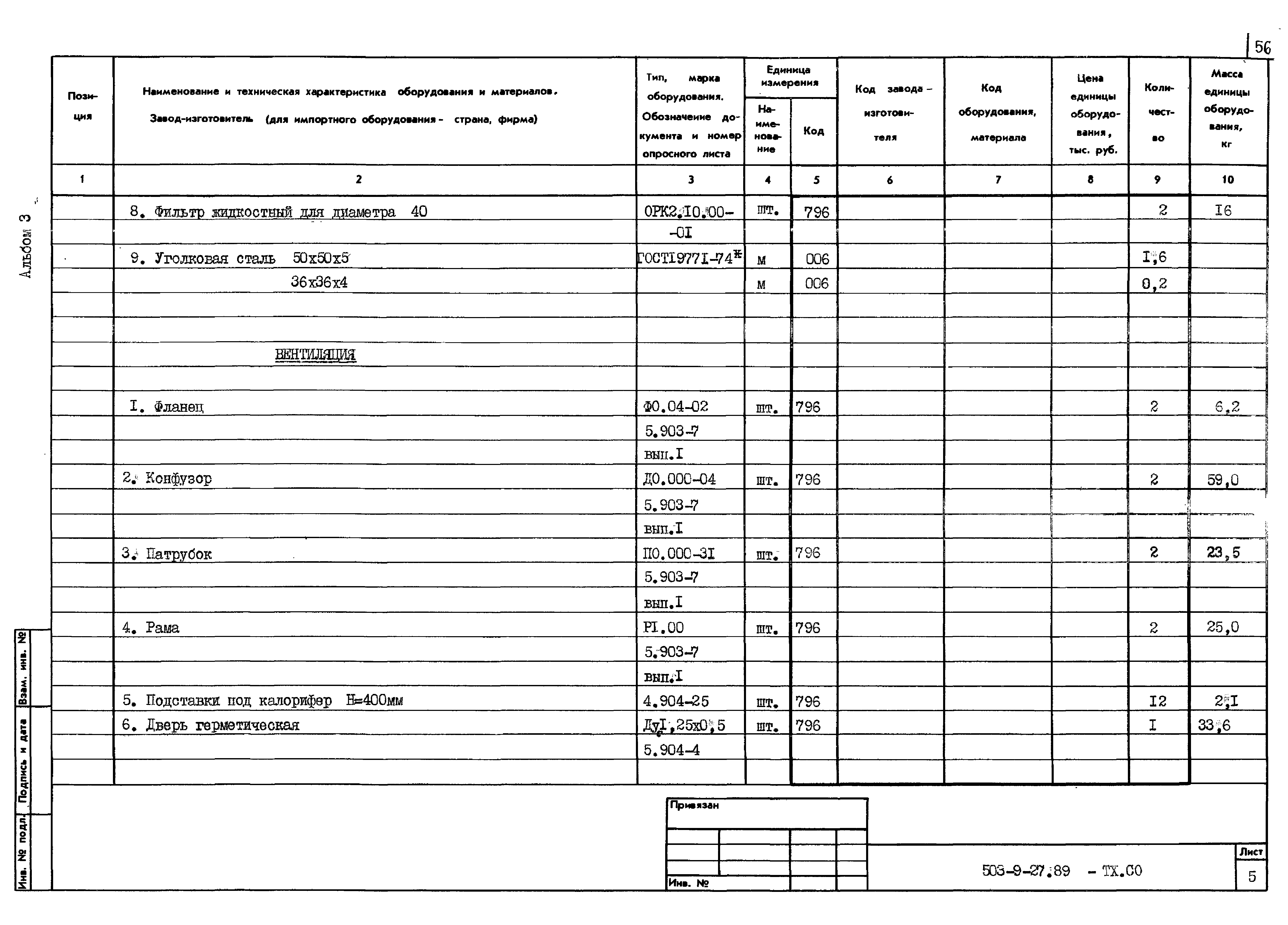 Типовой проект 503-9-27.89