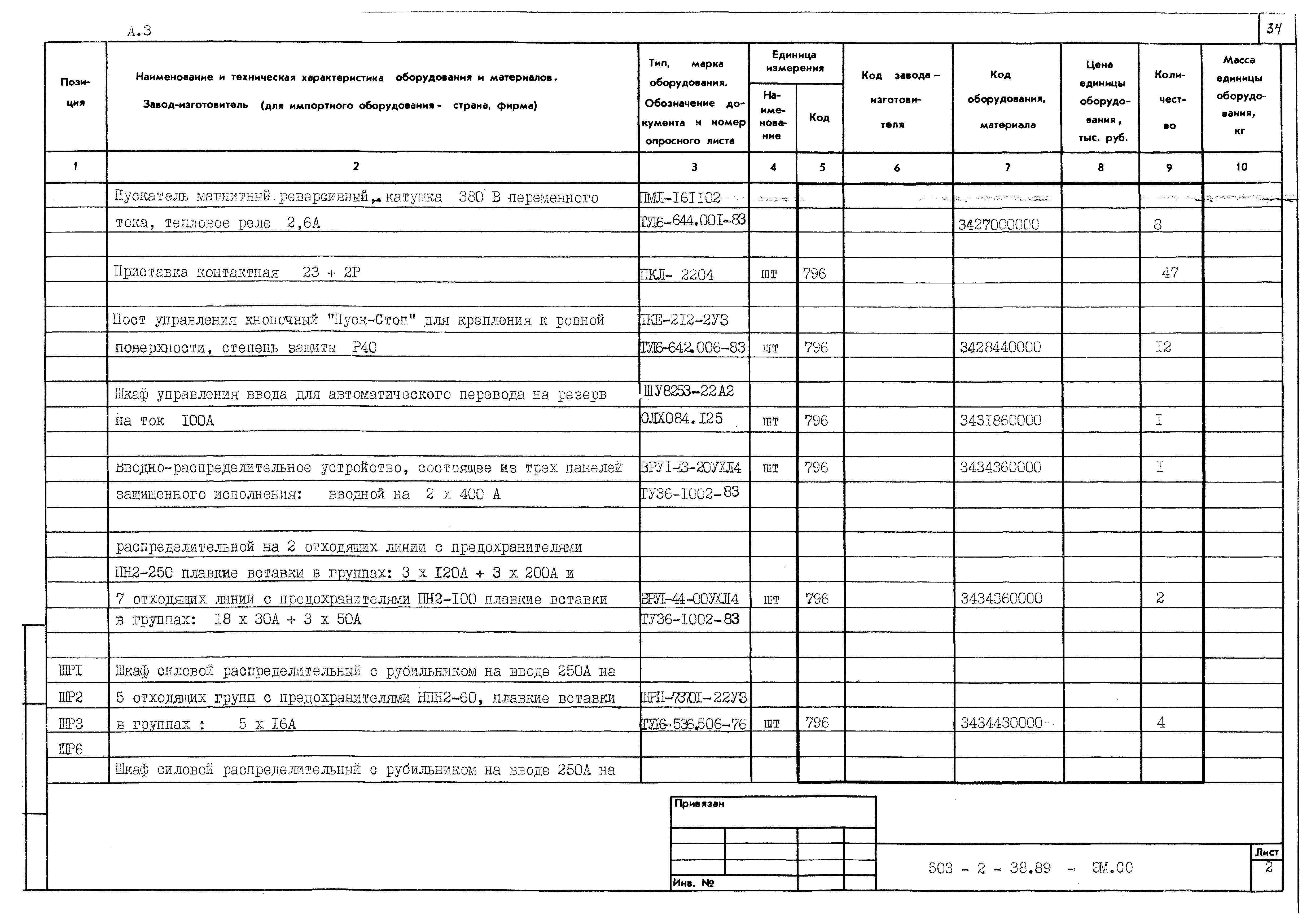 Типовой проект 503-2-38.89