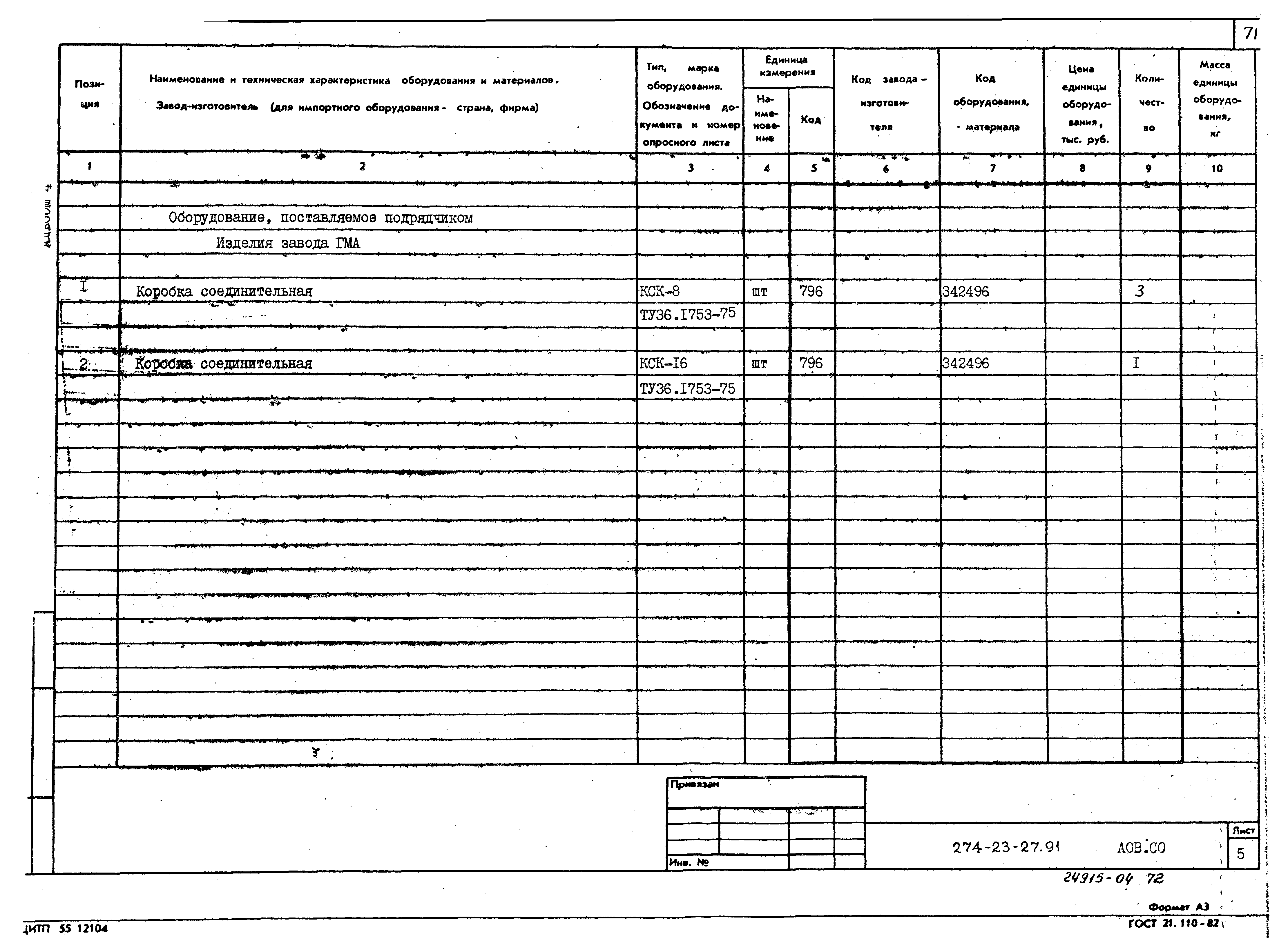 Типовой проект 274-23-27.91