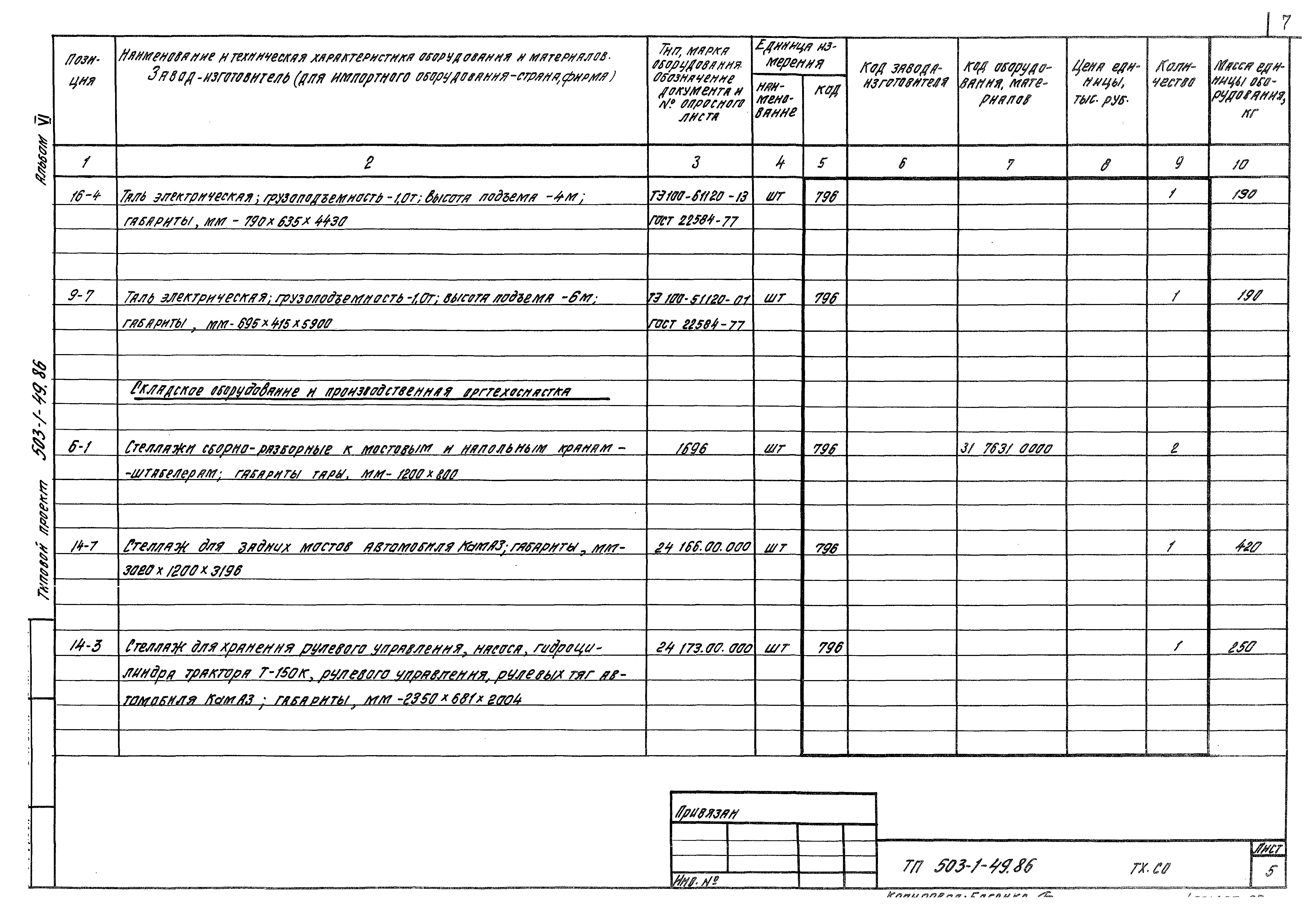 Типовой проект 503-1-49.86