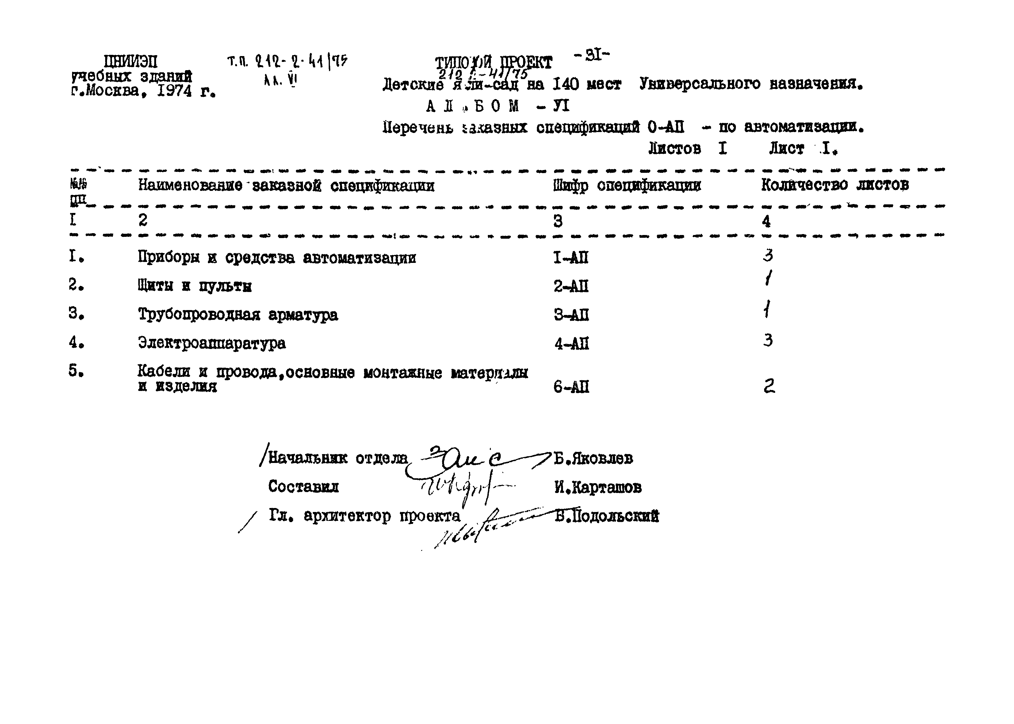 Типовой проект 212-2-41/75