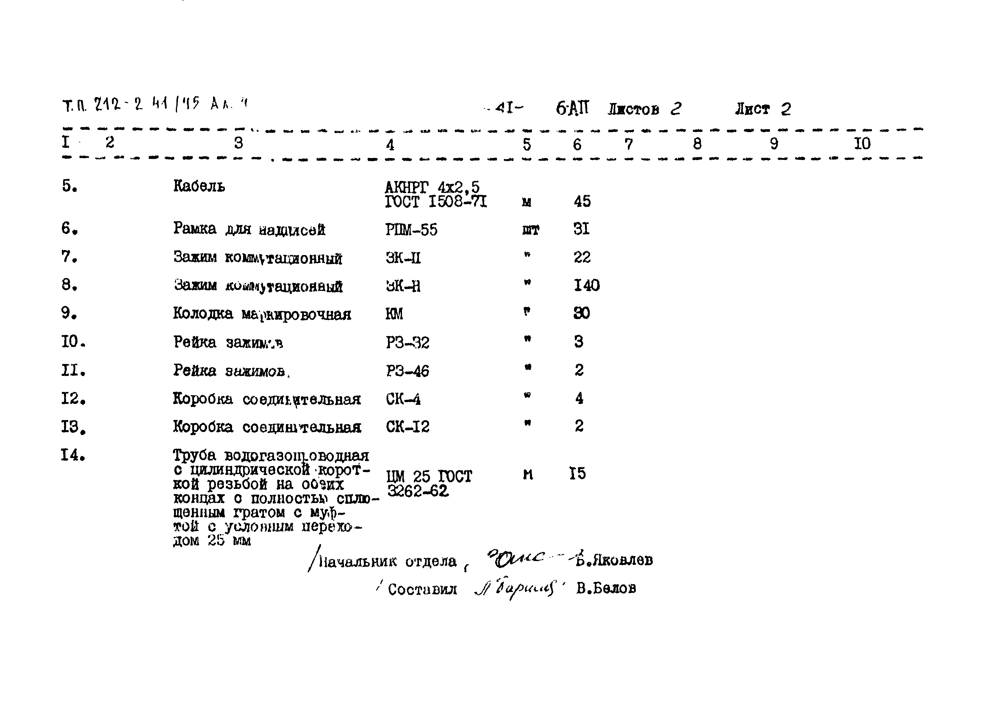 Типовой проект 212-2-41/75