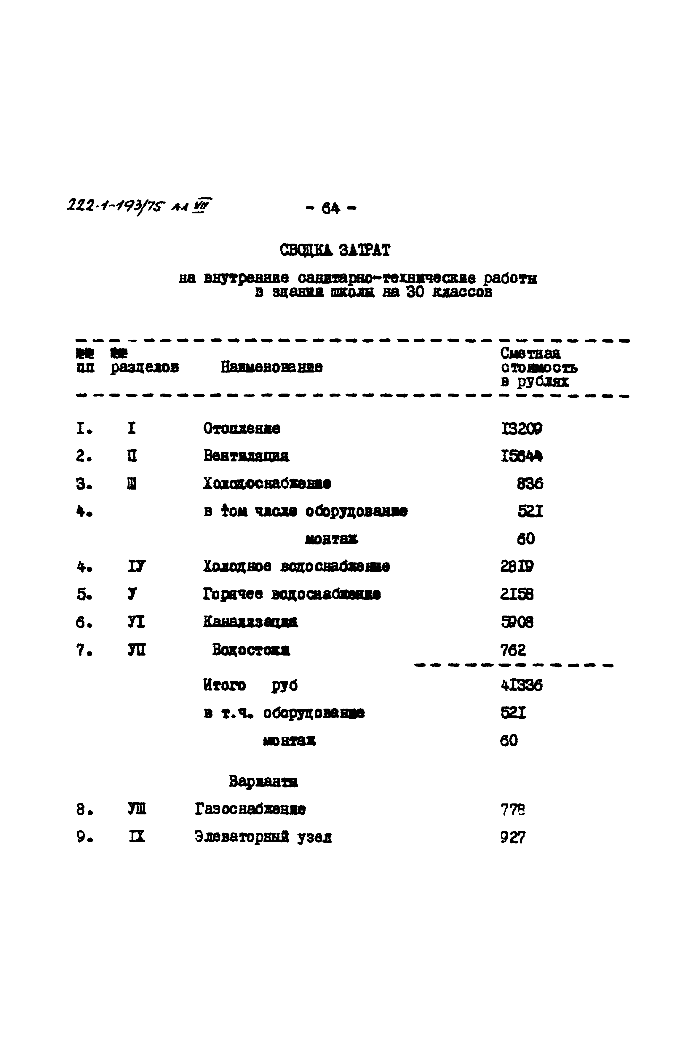 Типовой проект 222-1-193/75
