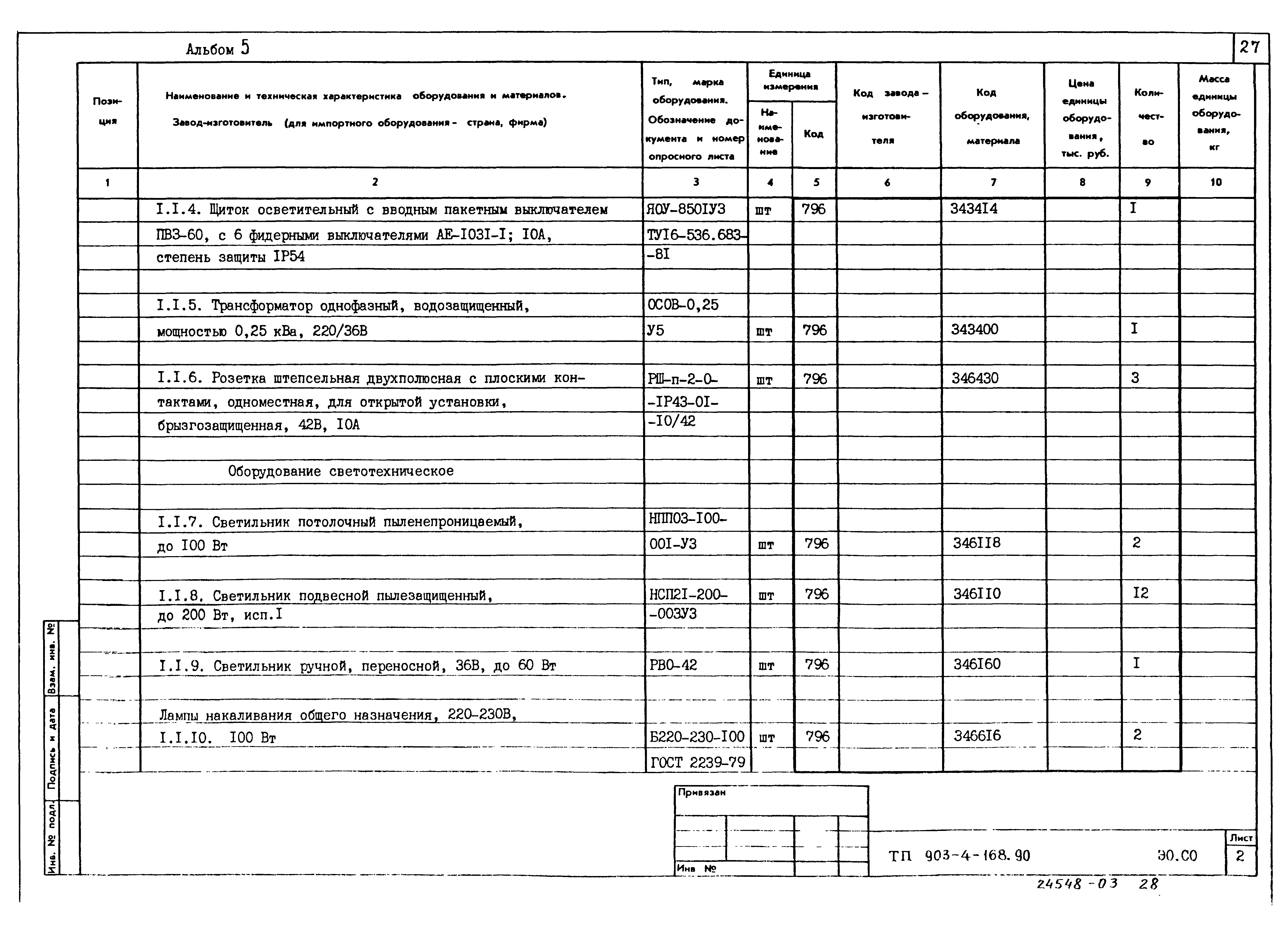 Типовой проект 903-4-168.90