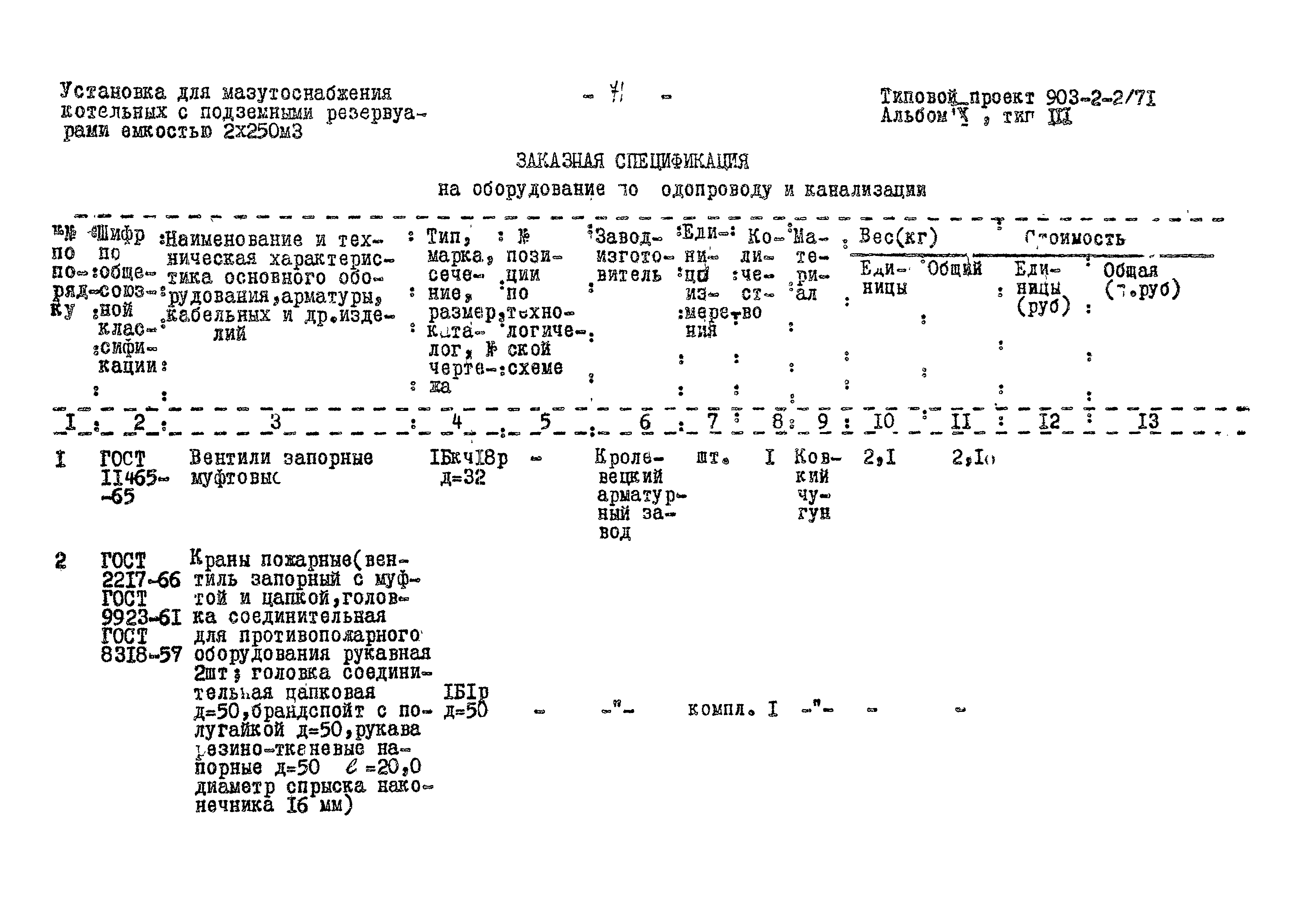 Типовой проект 903-2-2/71