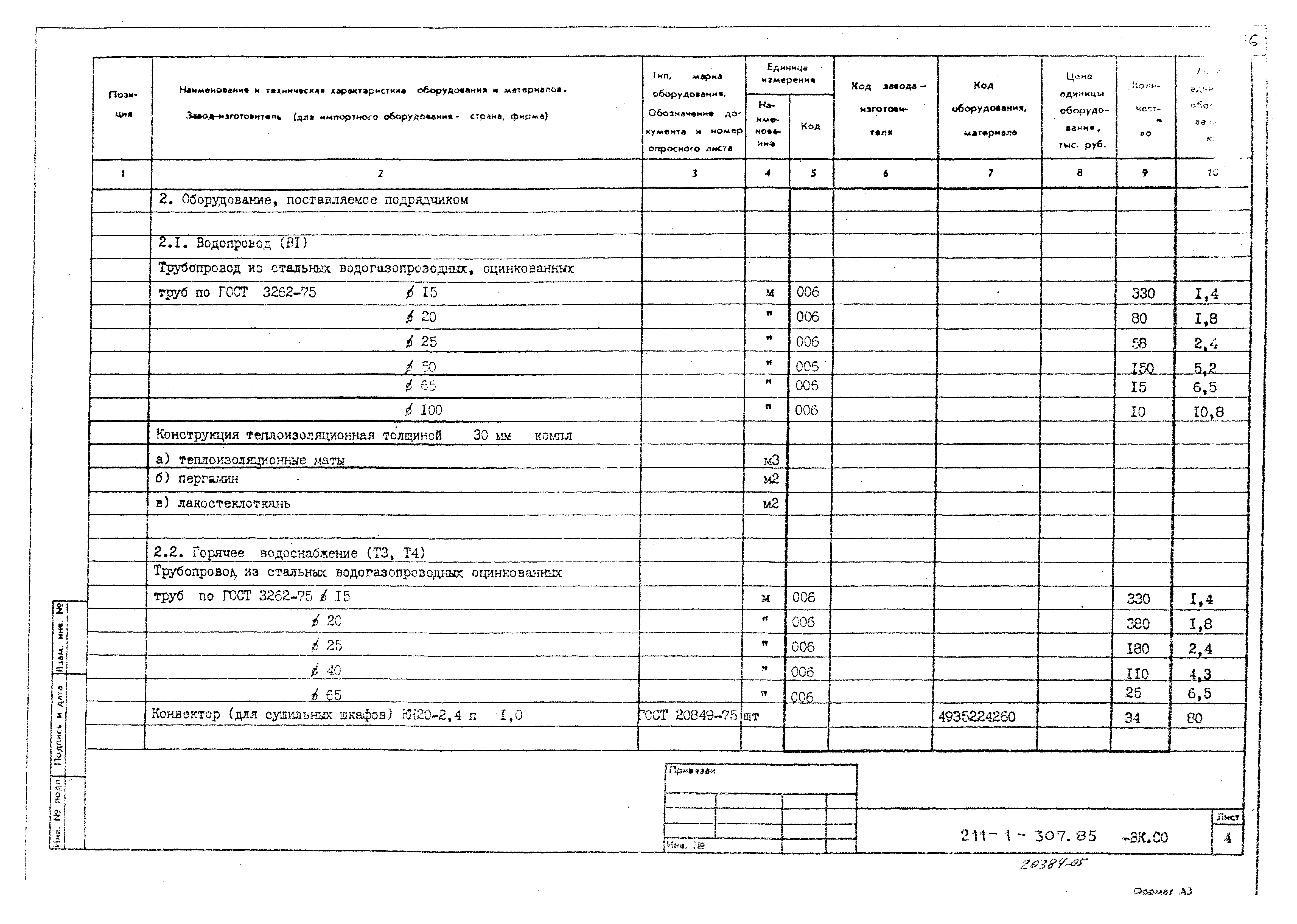 Типовой проект 211-1-307.85