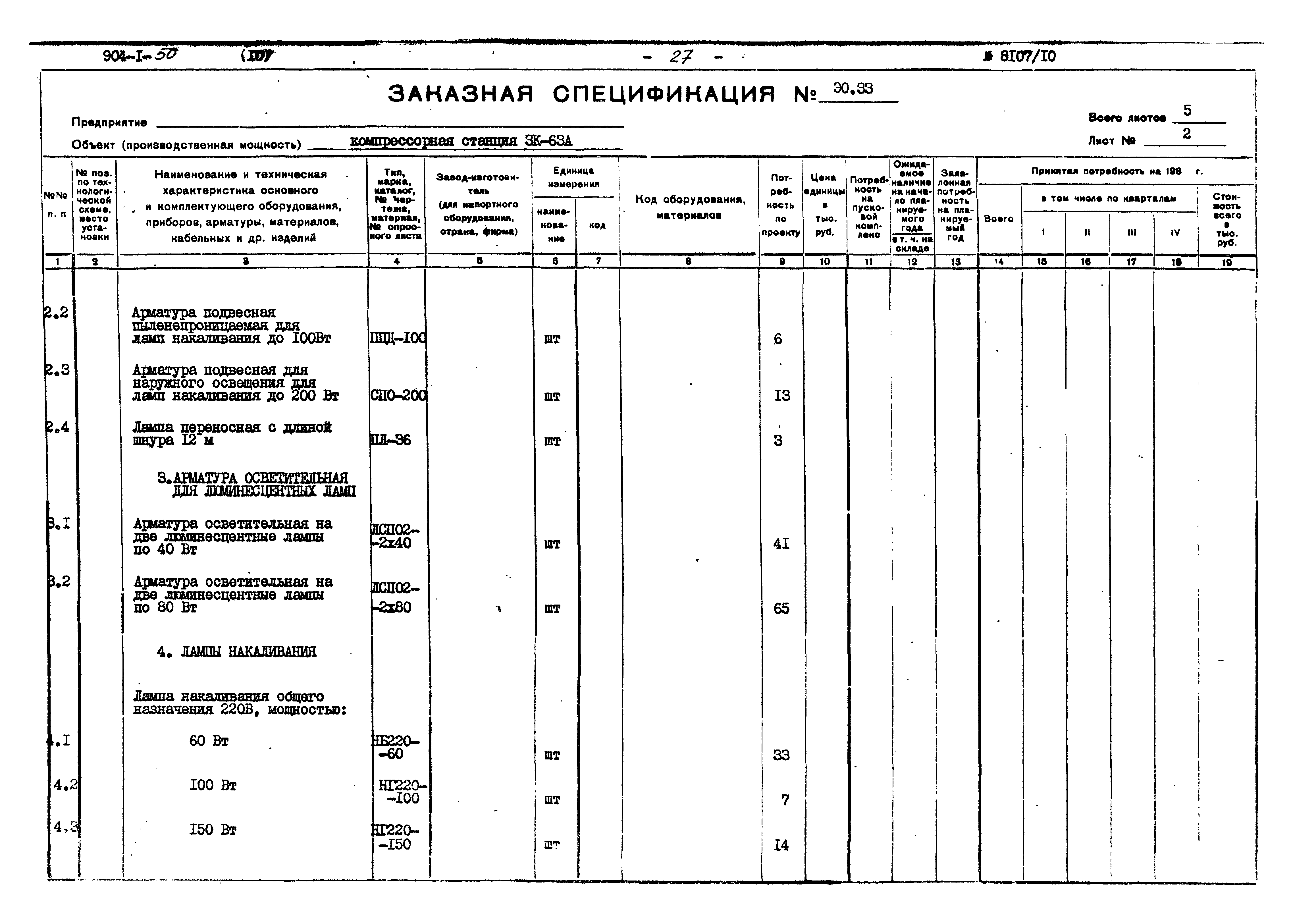 Типовой проект 904-1-50