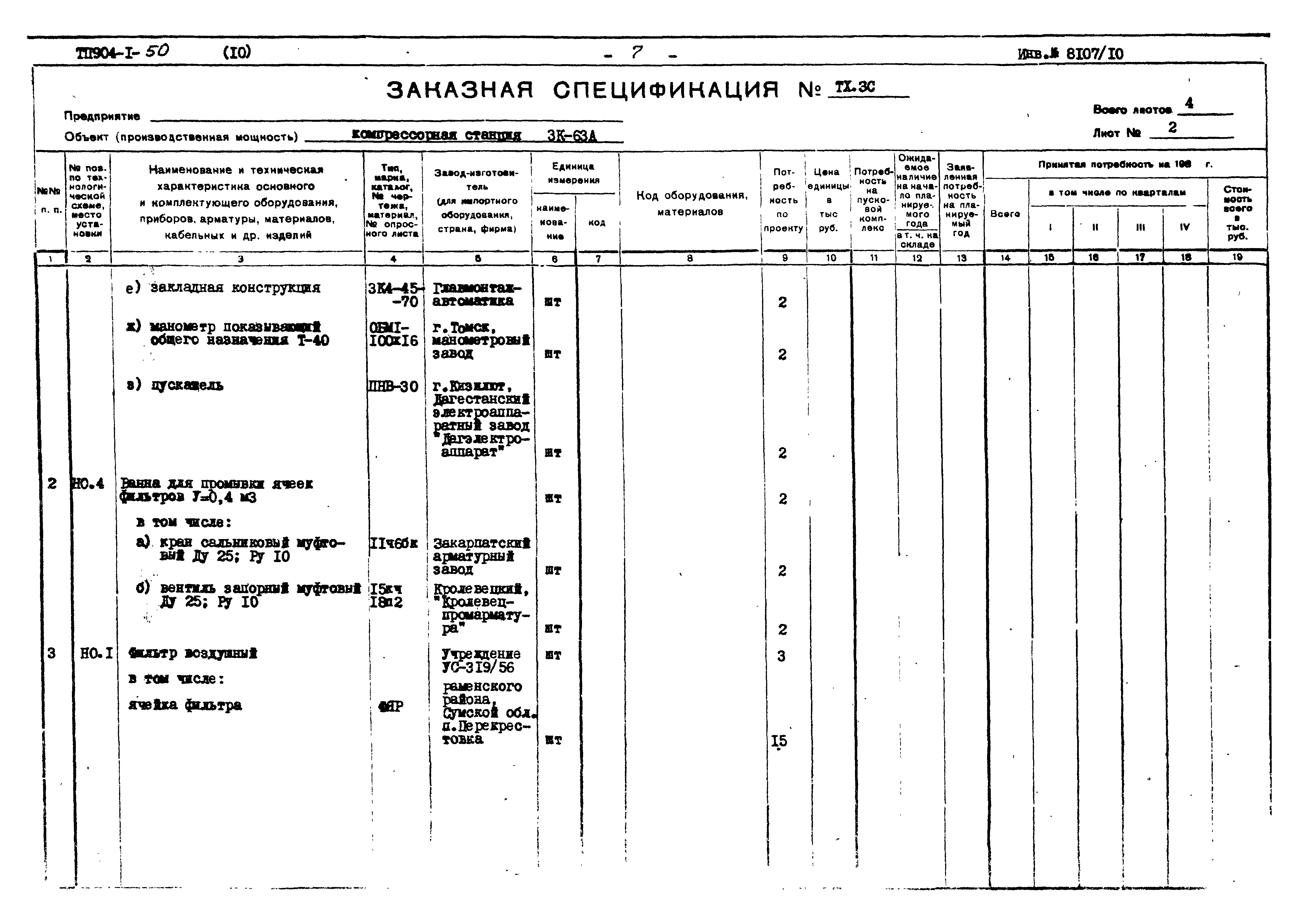 Типовой проект 904-1-50