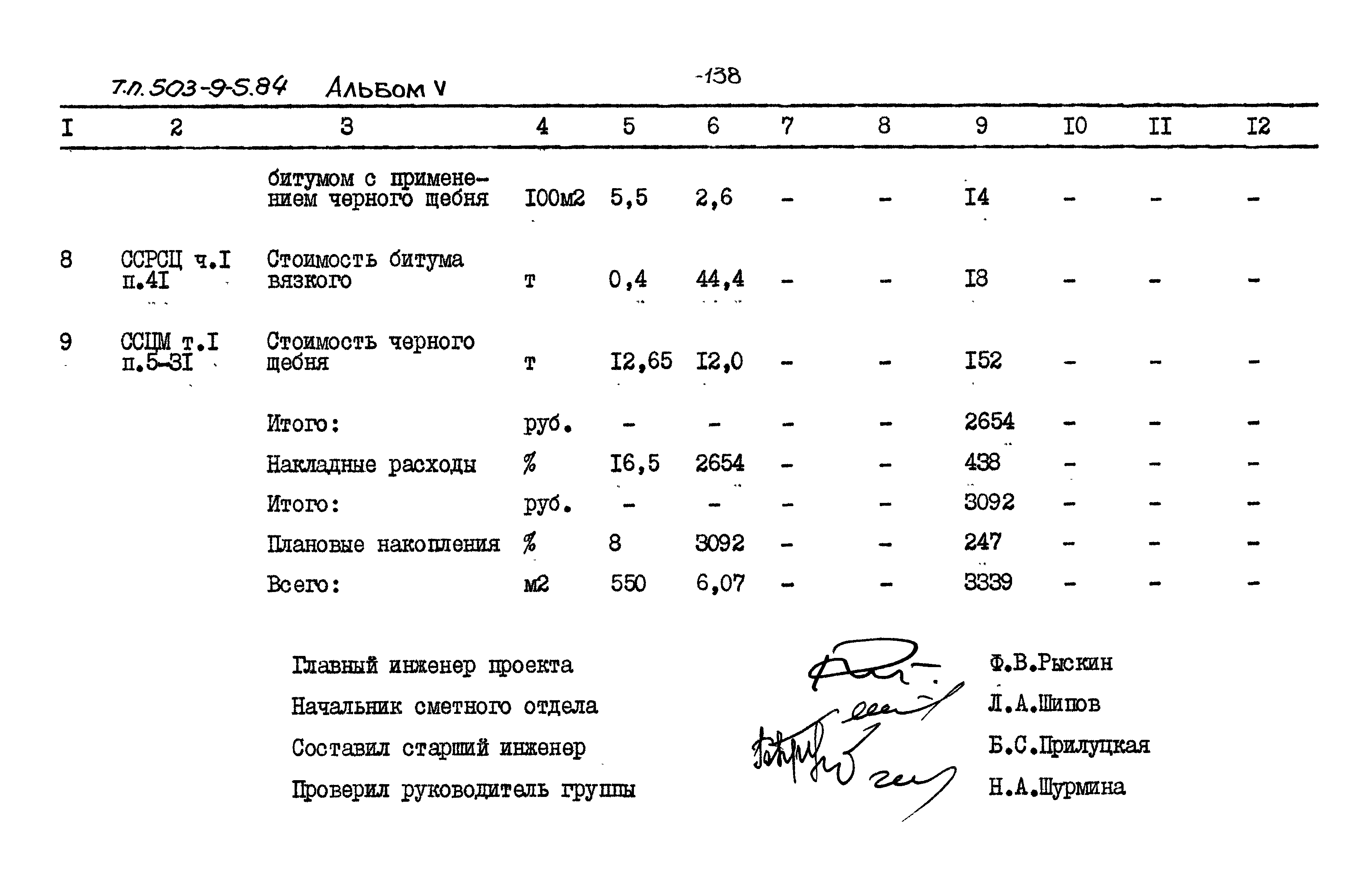 Типовой проект 503-9-5.84