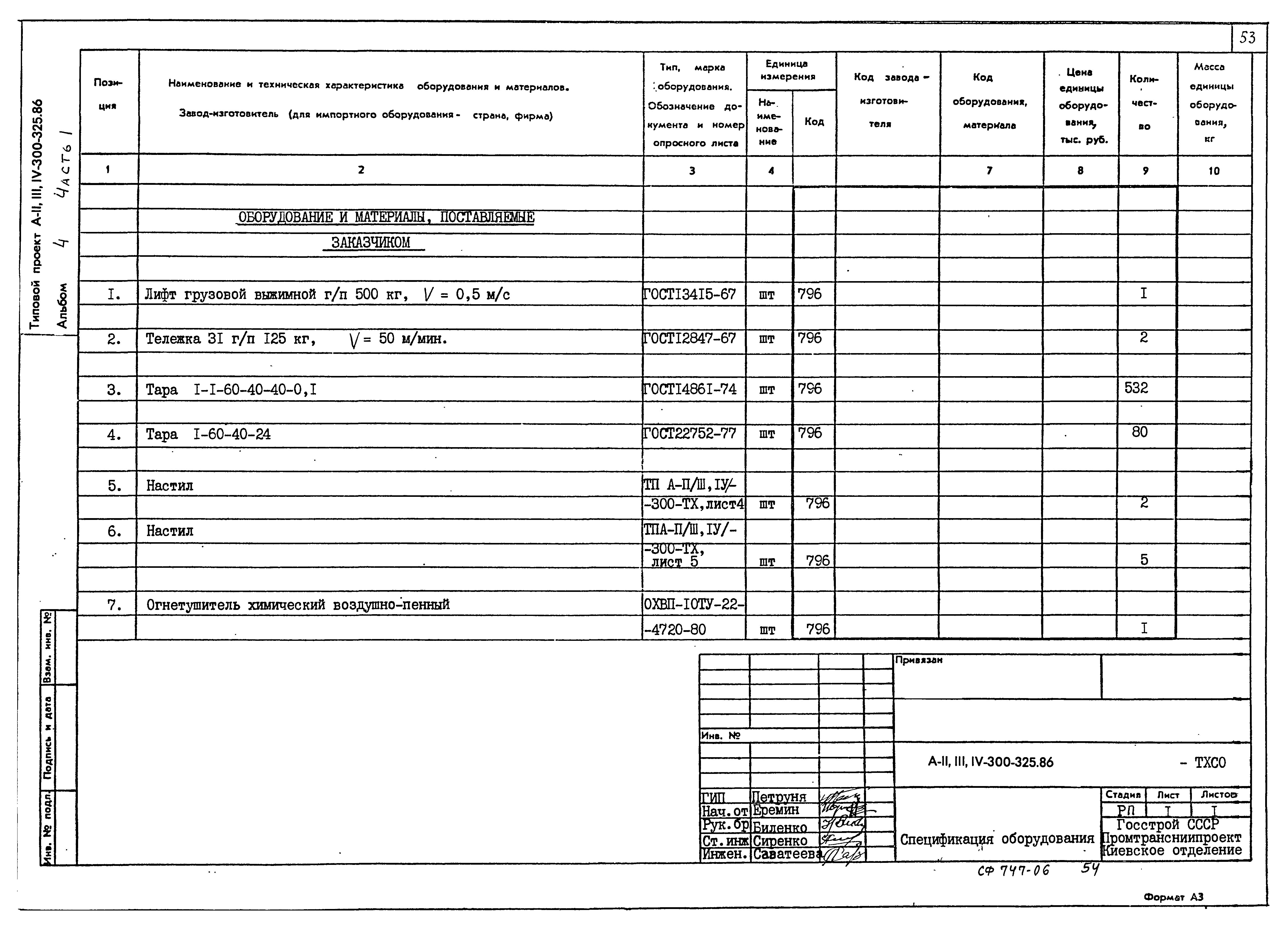 Типовой проект А-II,III,IV-300-326.86