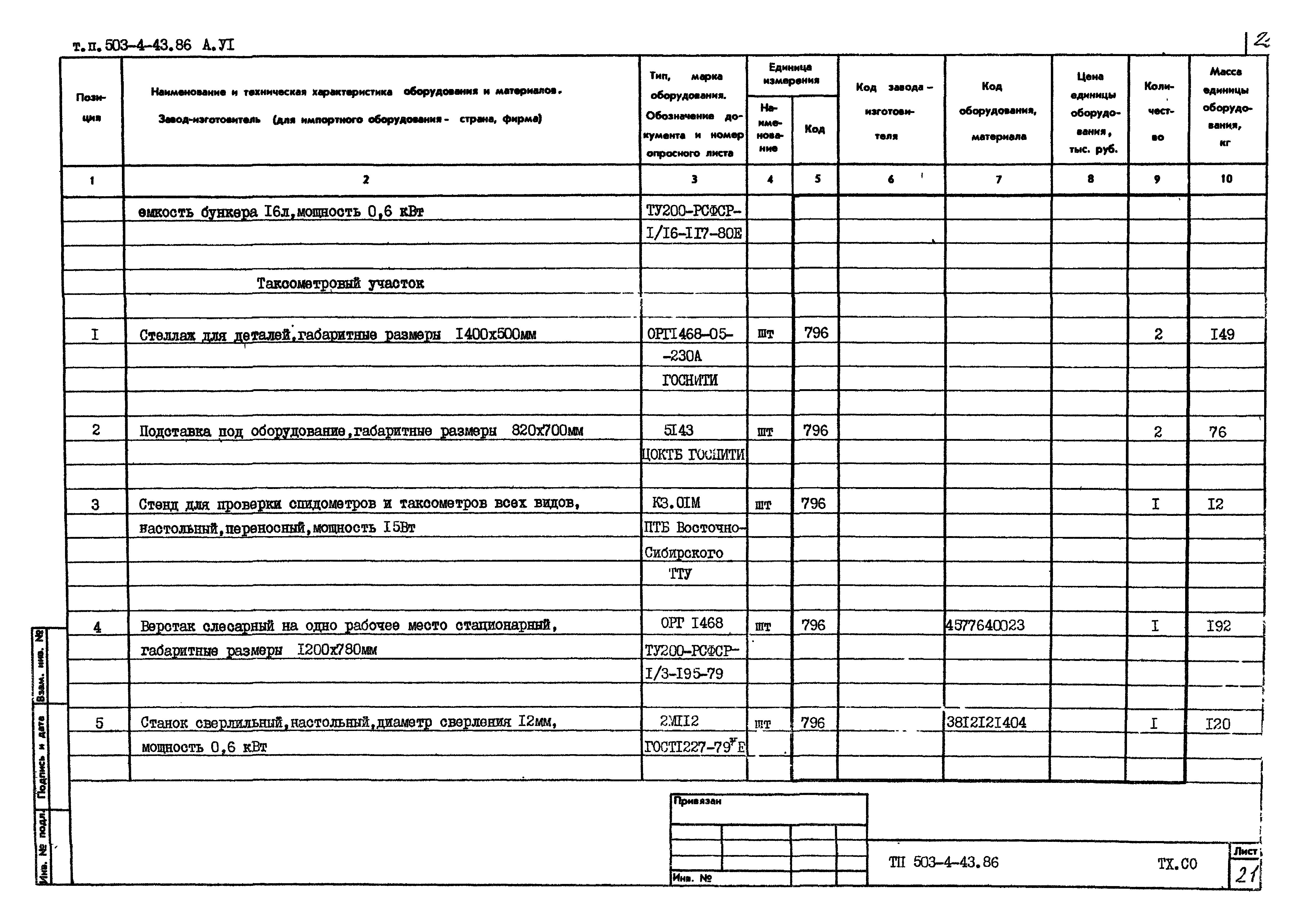 Типовой проект 503-4-43.86
