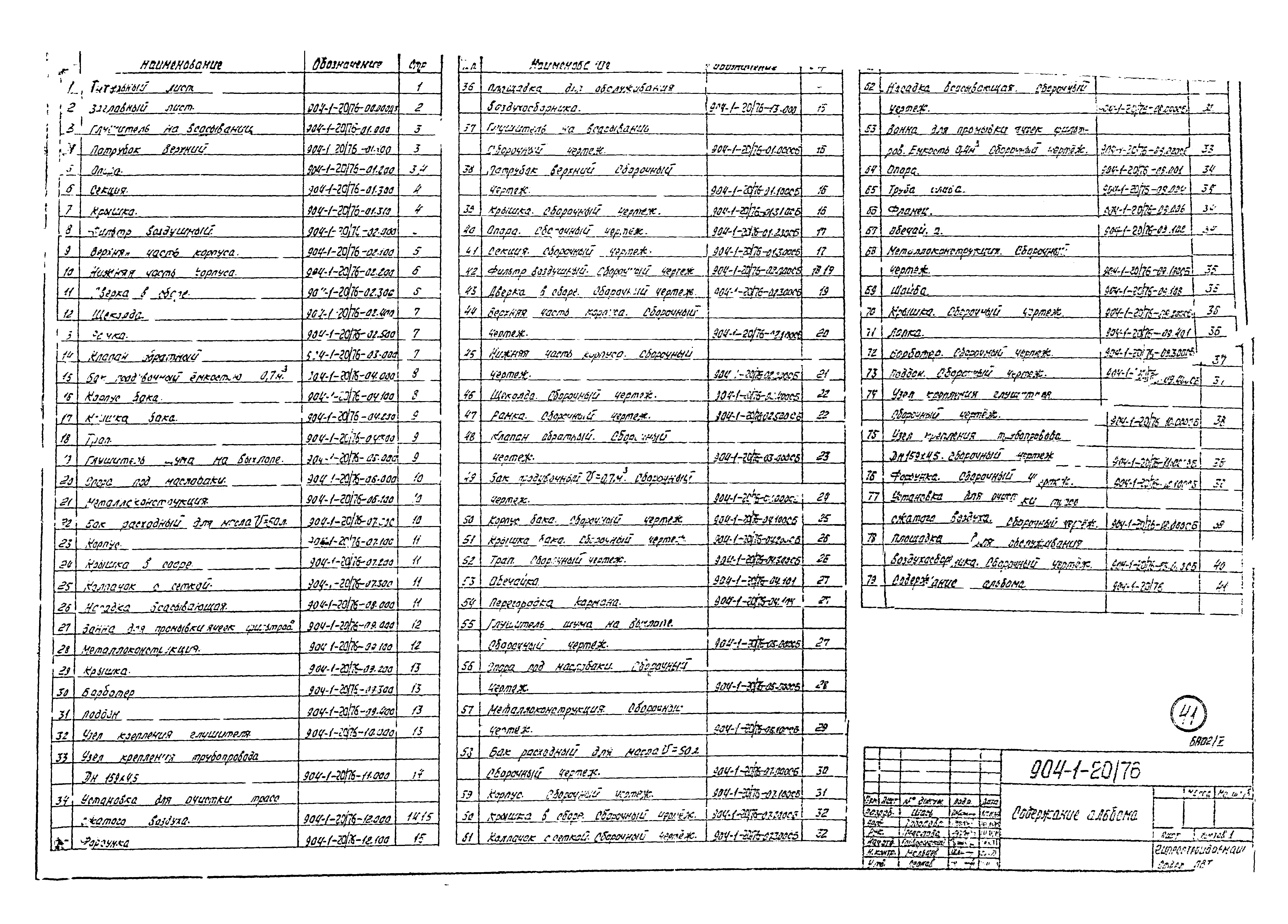 Типовой проект 904-1-20/76