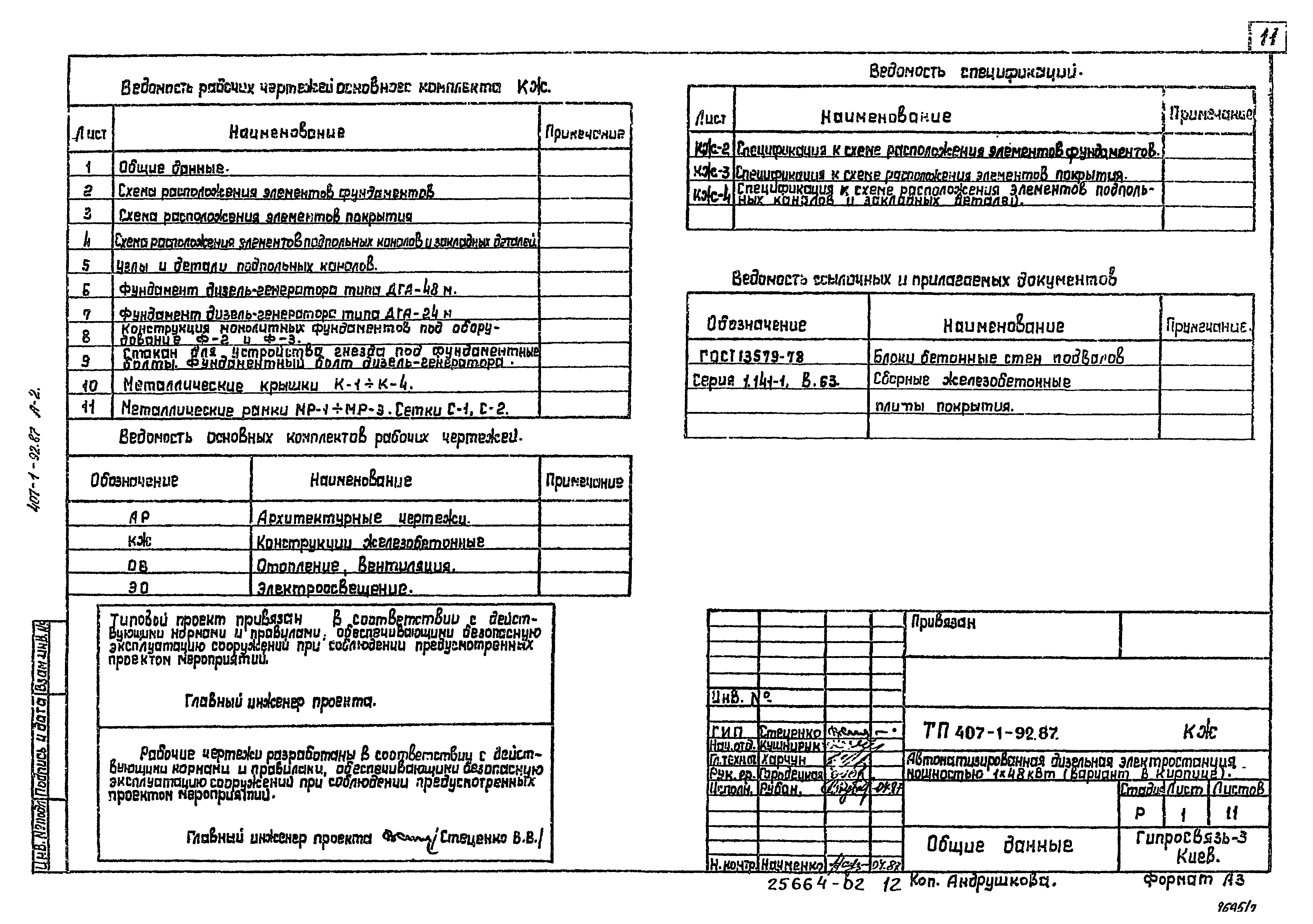 Типовой проект 407-1-92.87