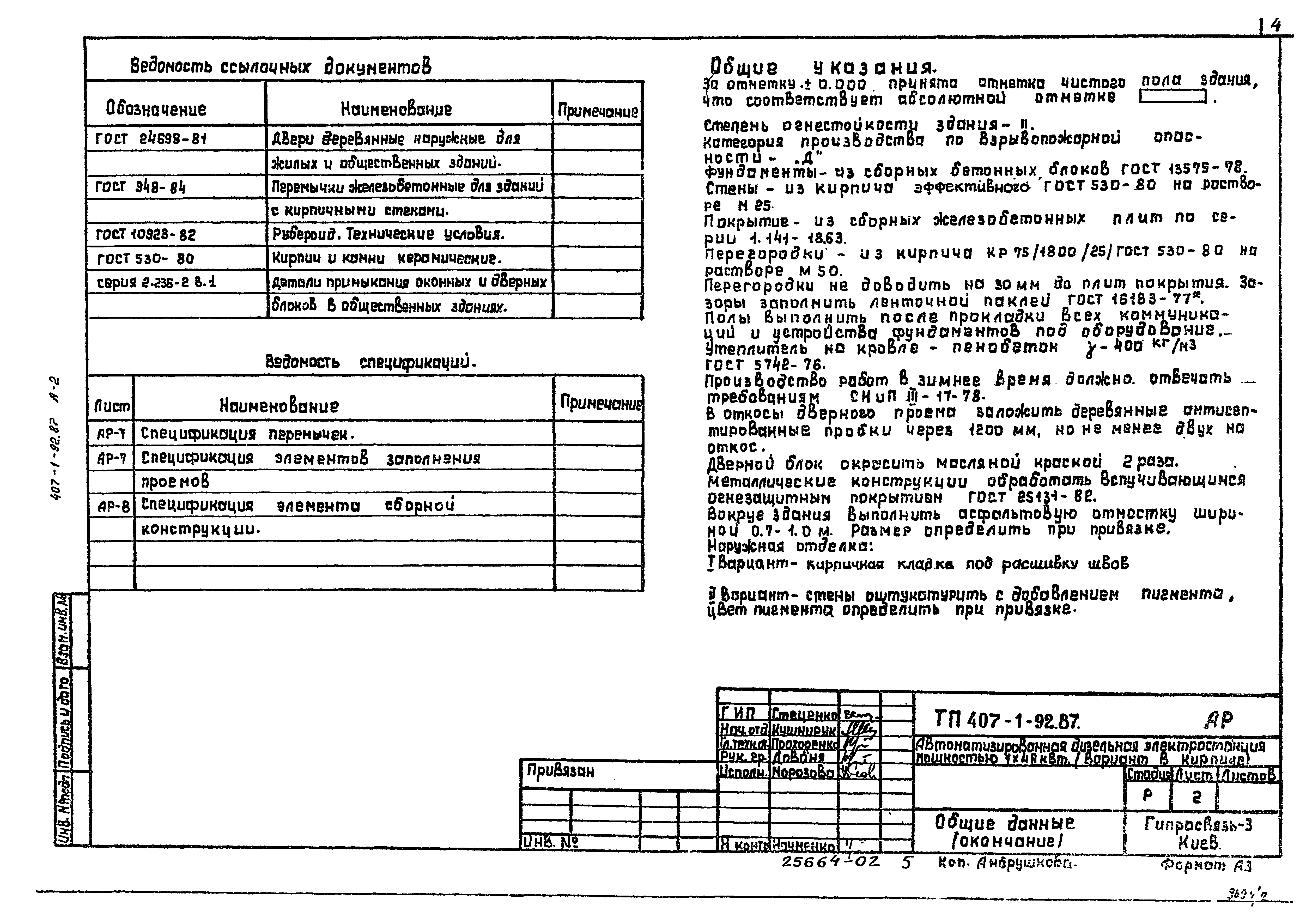 Типовой проект 407-1-92.87