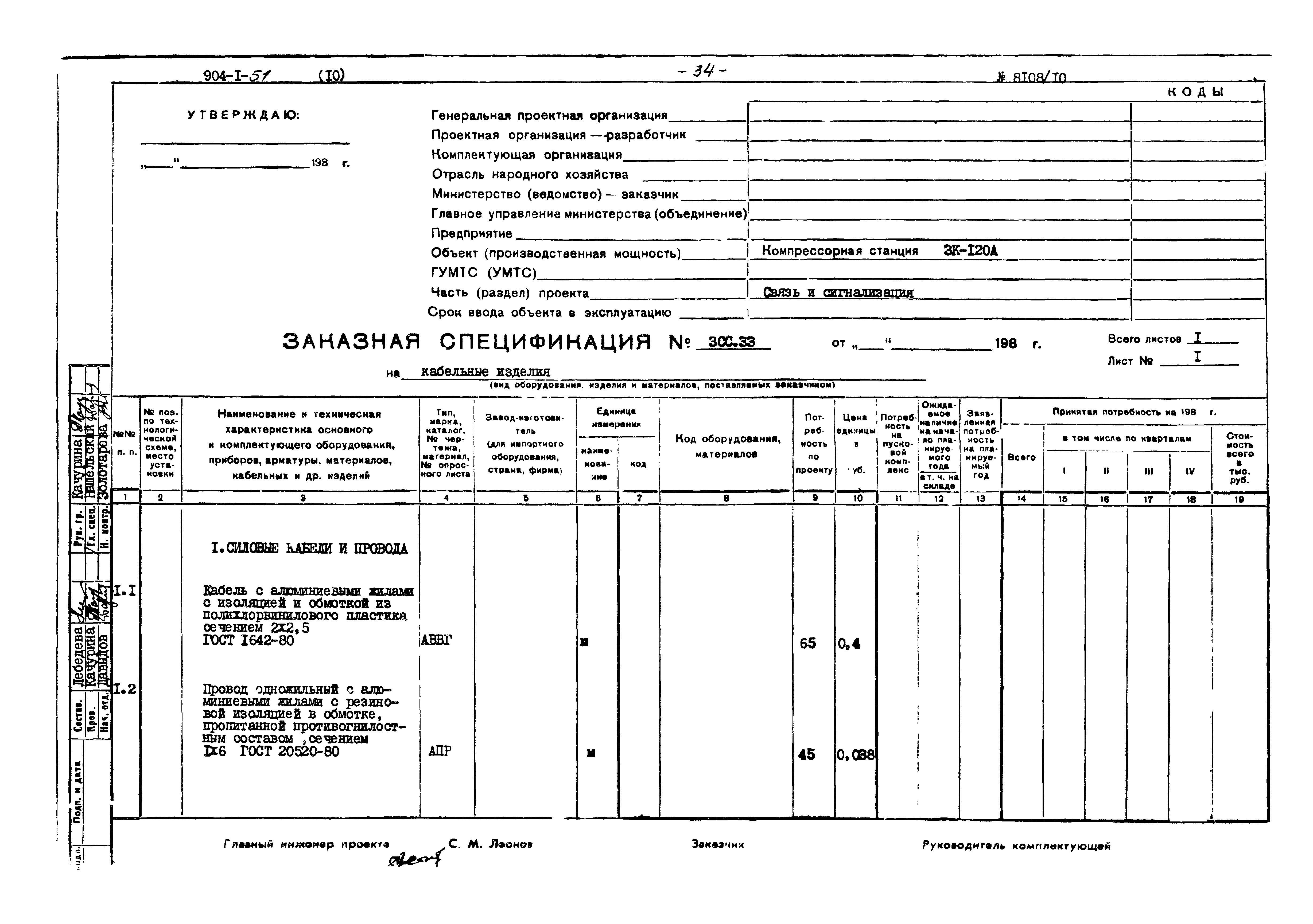Типовой проект 904-1-51