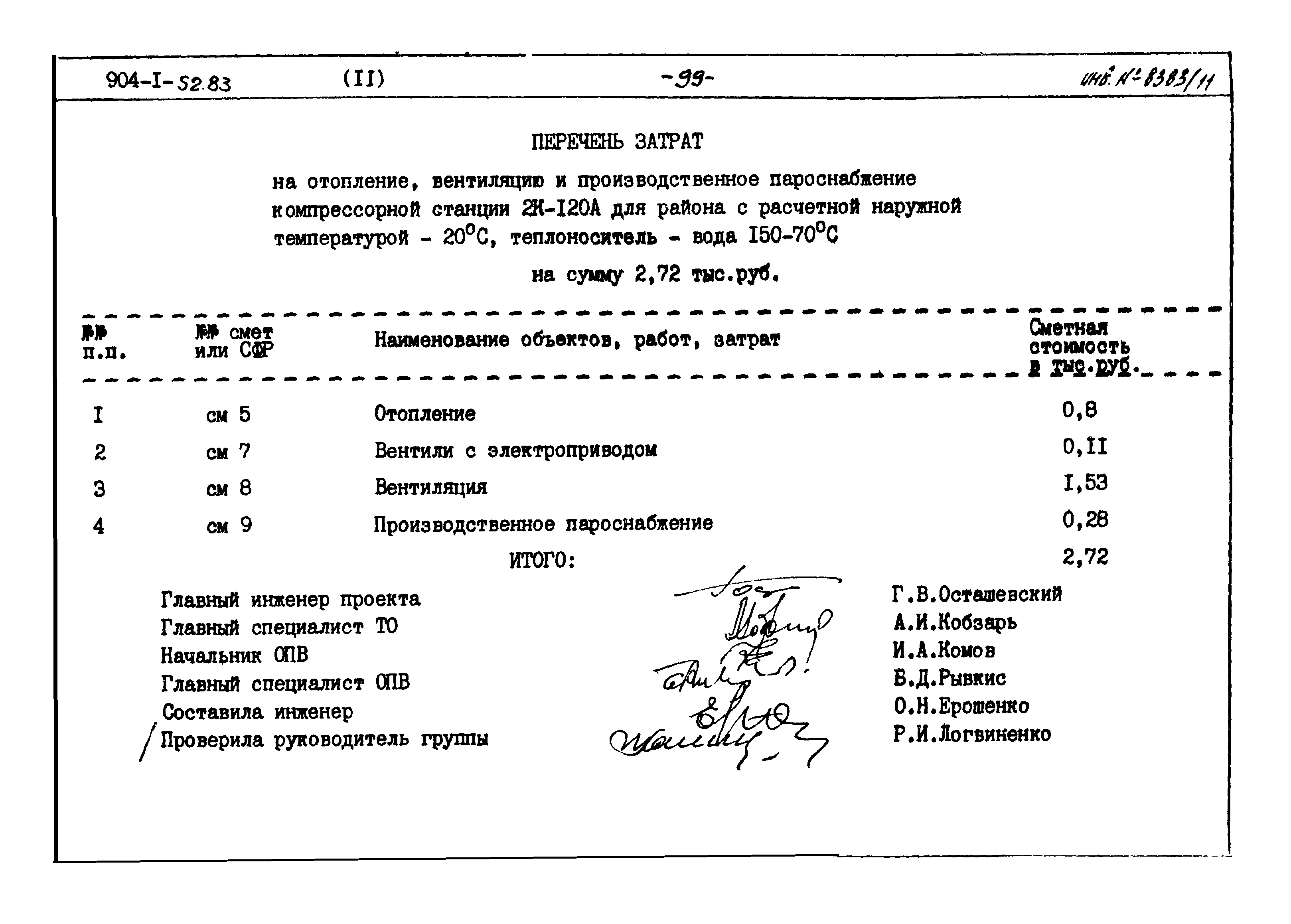 Типовой проект 904-1-52.83