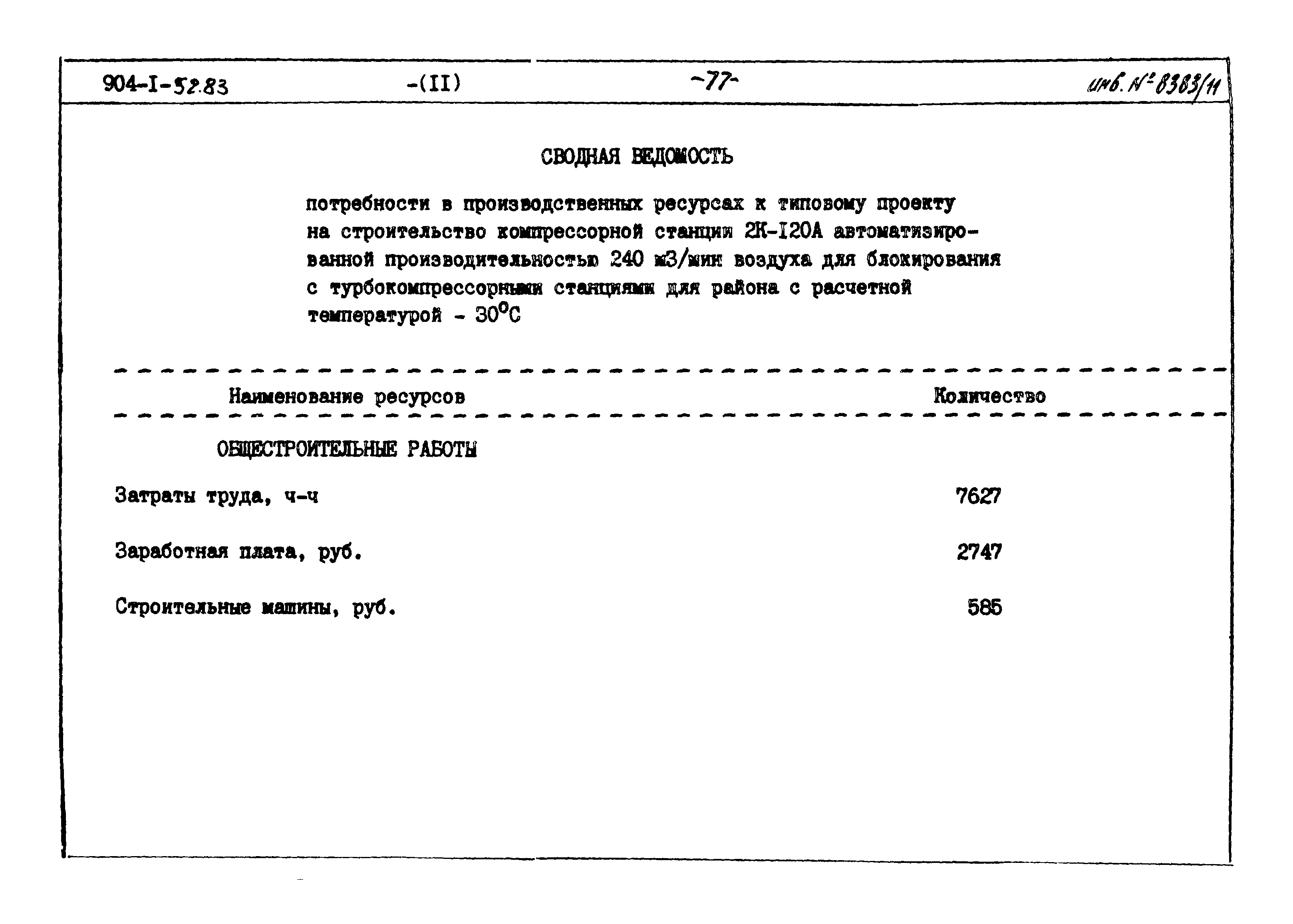 Типовой проект 904-1-52.83