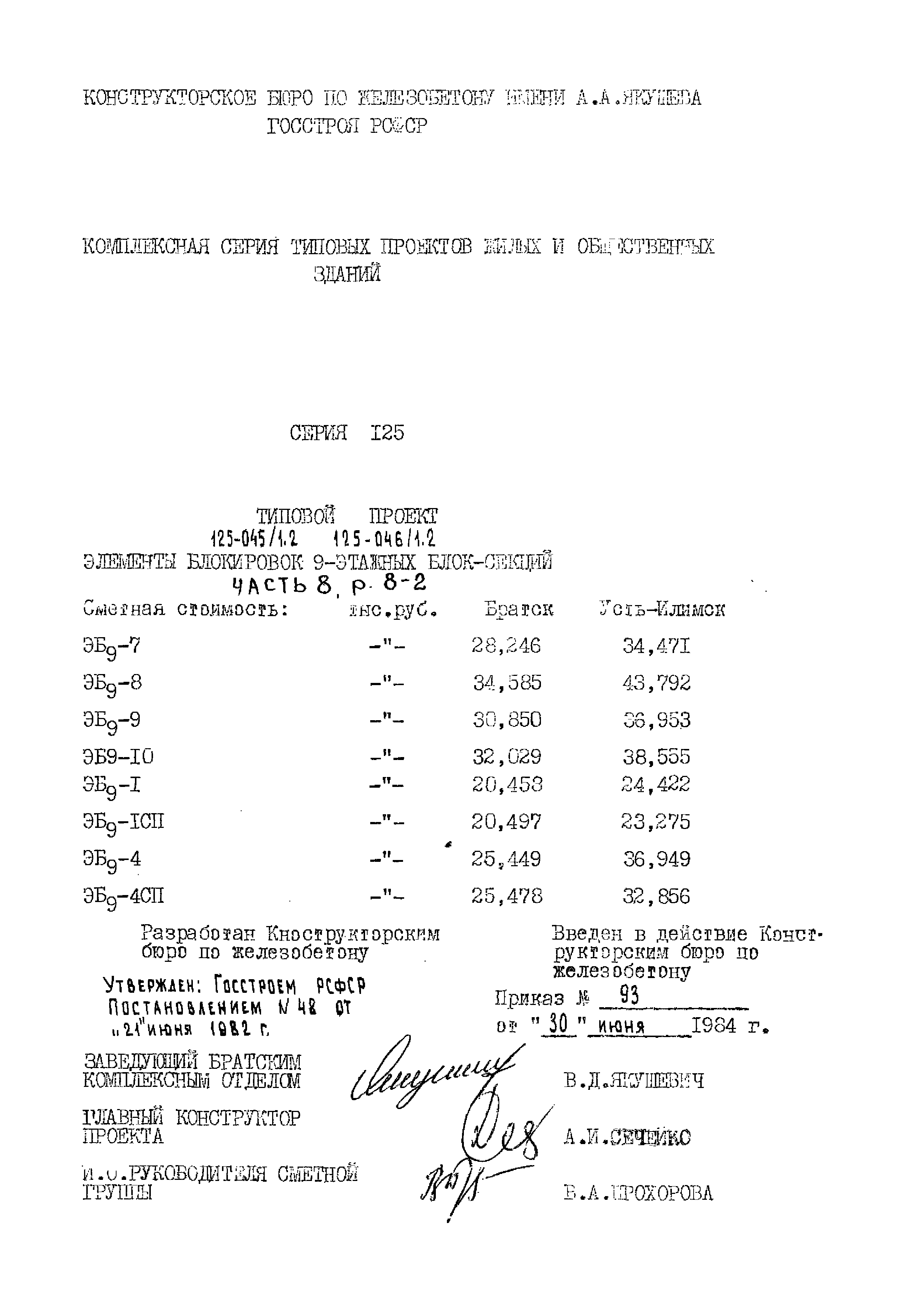 Типовой проект 125-045/1.2