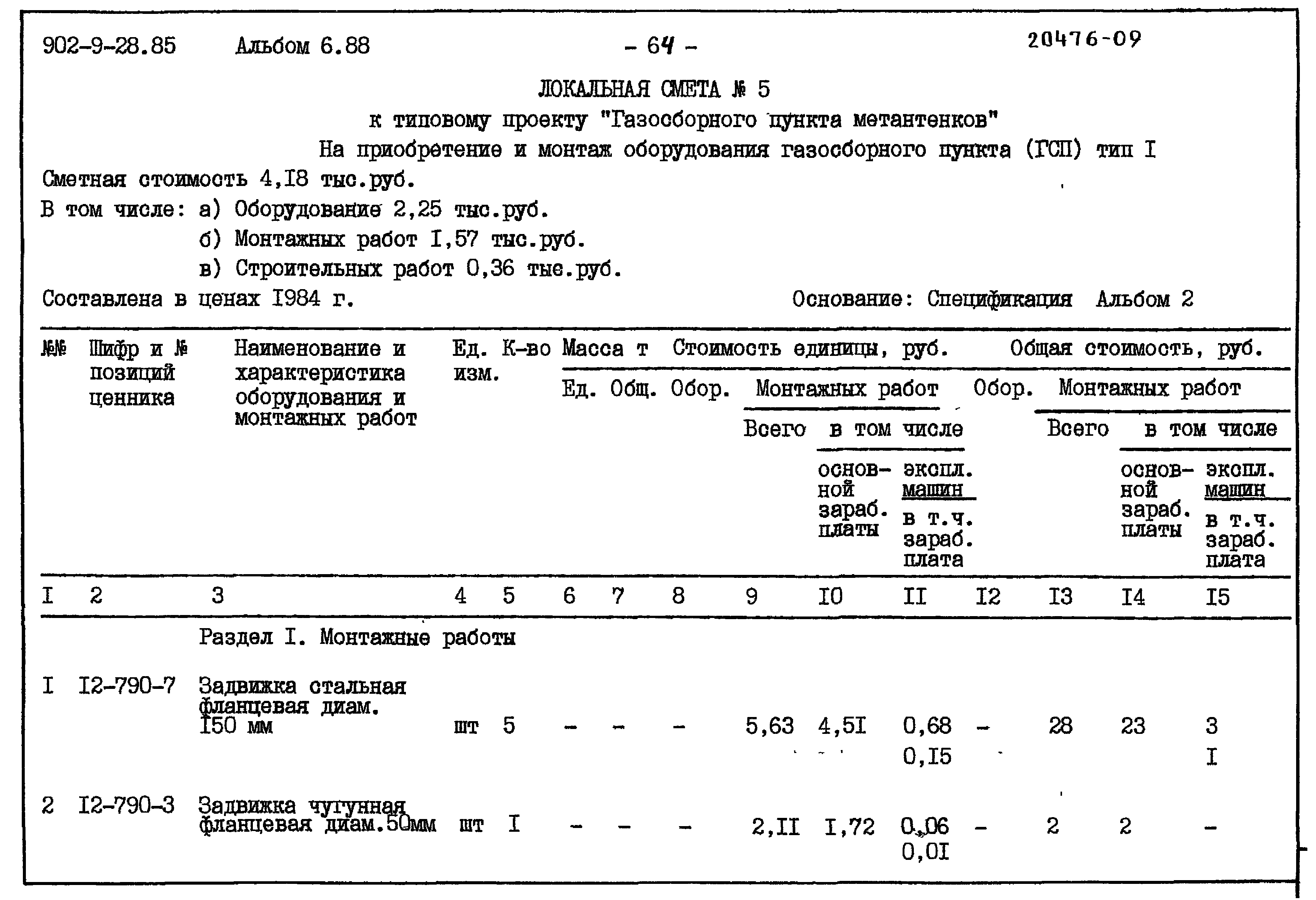 Типовой проект 902-9-28.85