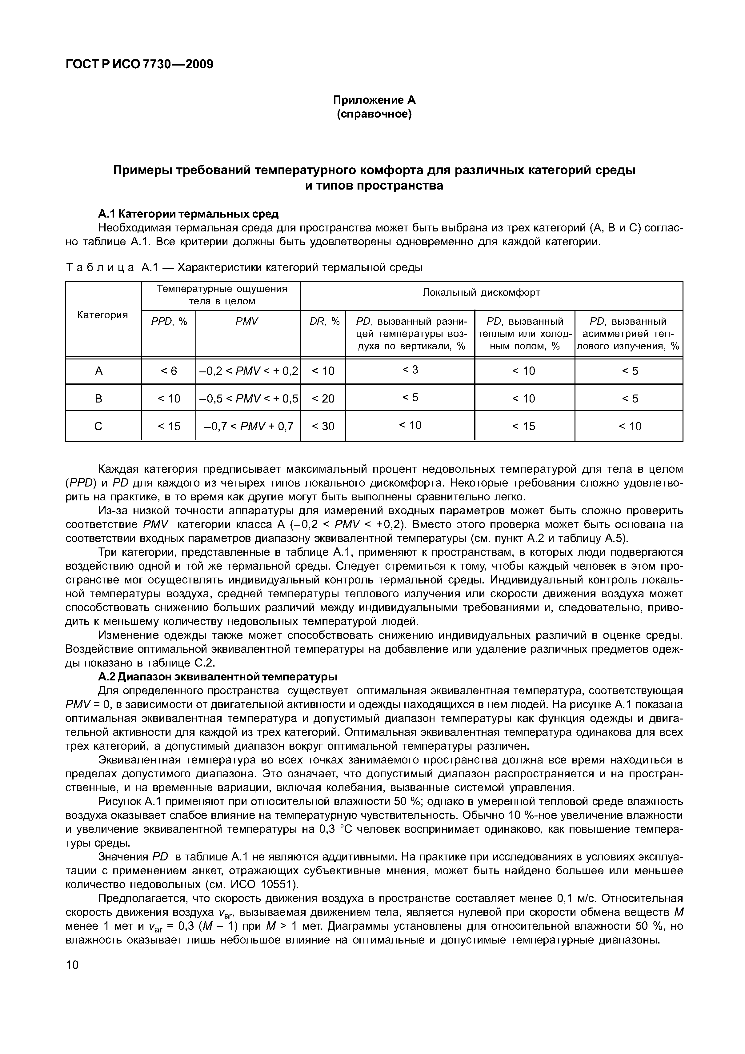 ГОСТ Р ИСО 7730-2009