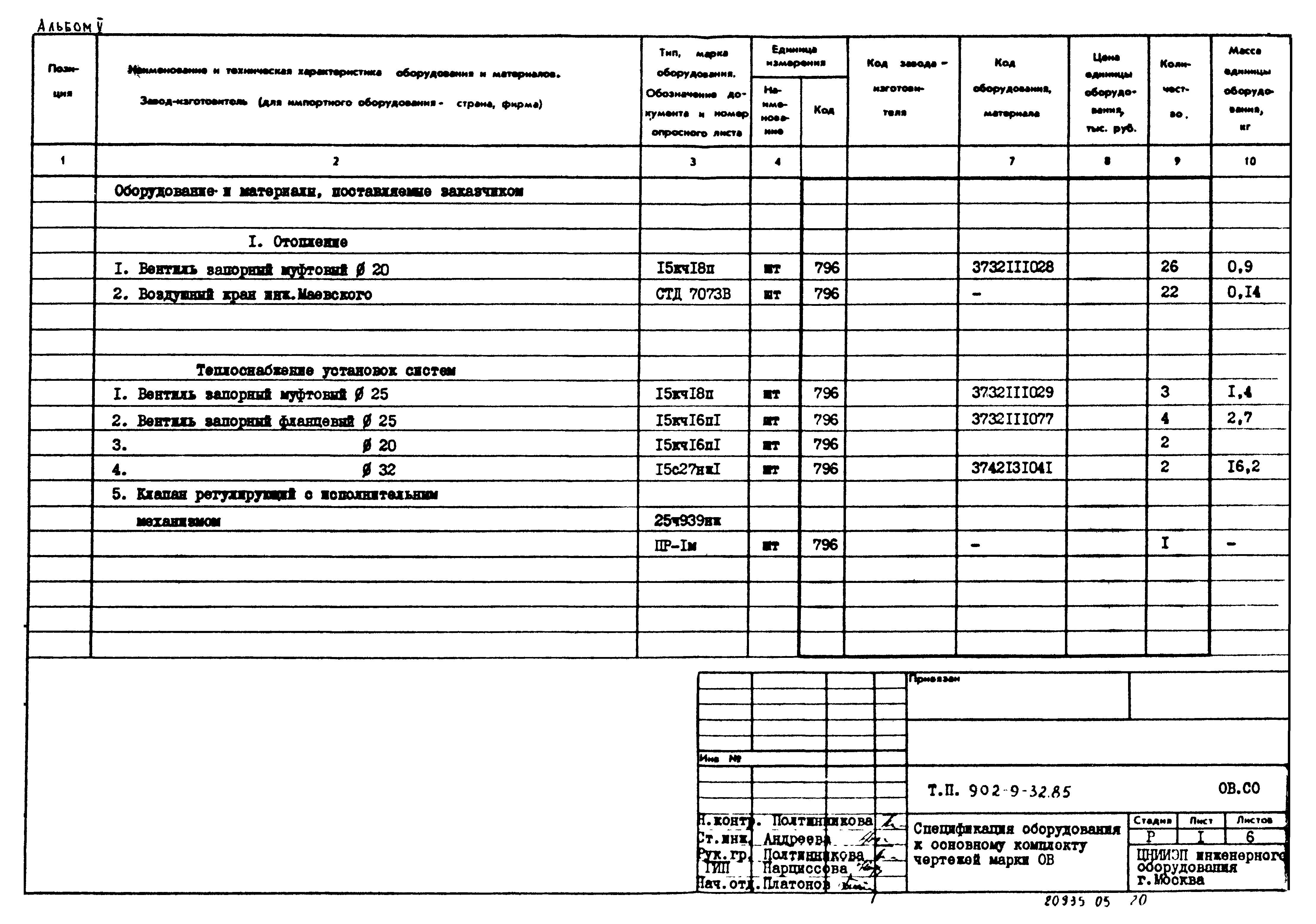 Типовой проект 902-9-32.85