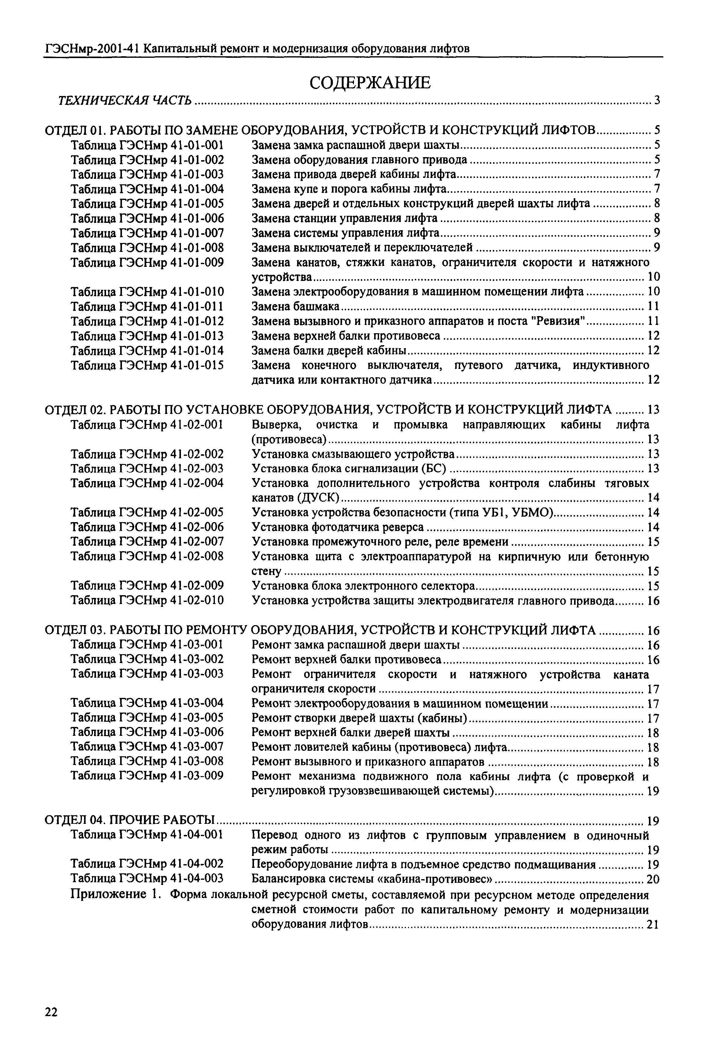 ГЭСНмр 2001-41