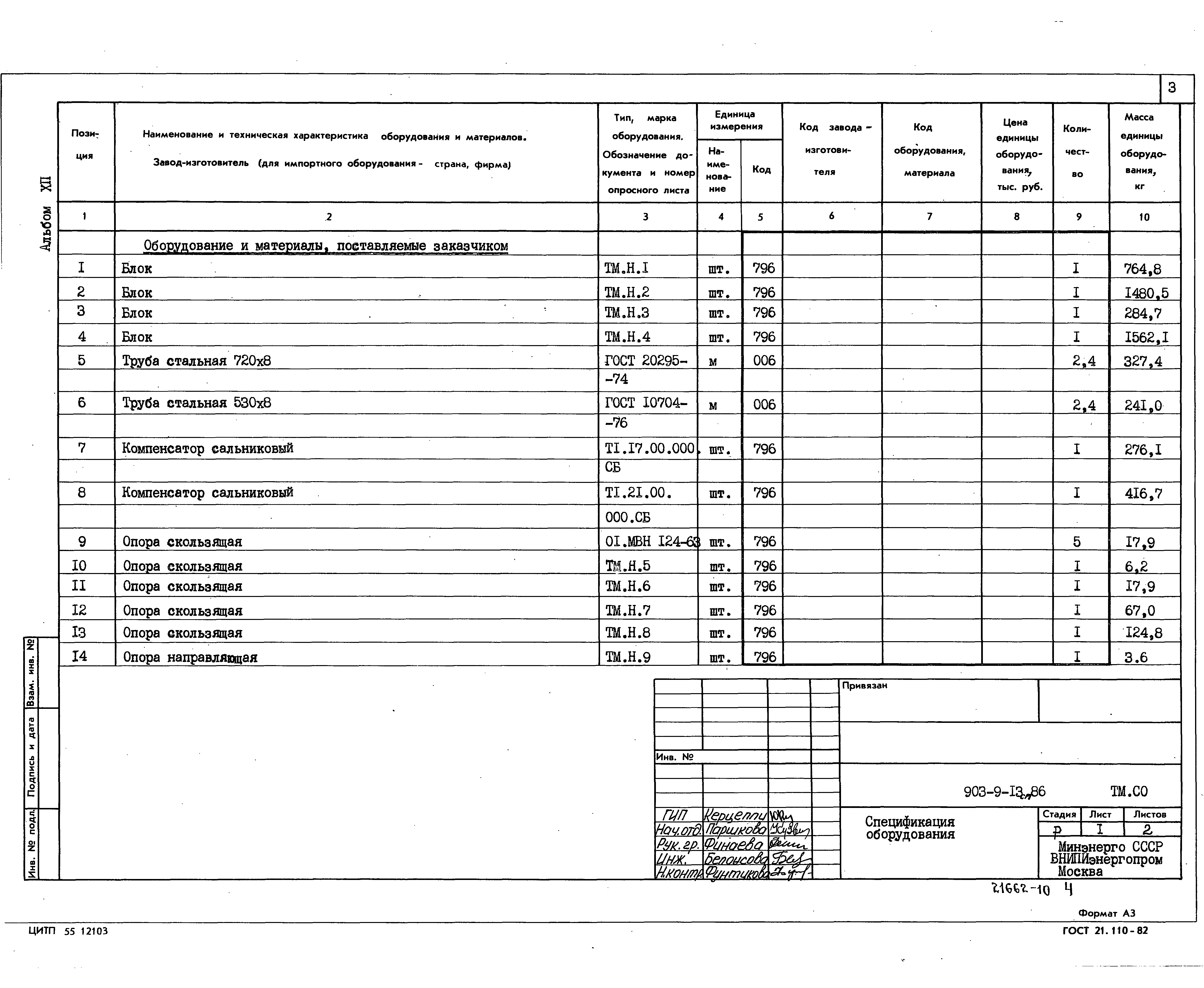 Типовой проект 903-9-13сп.86