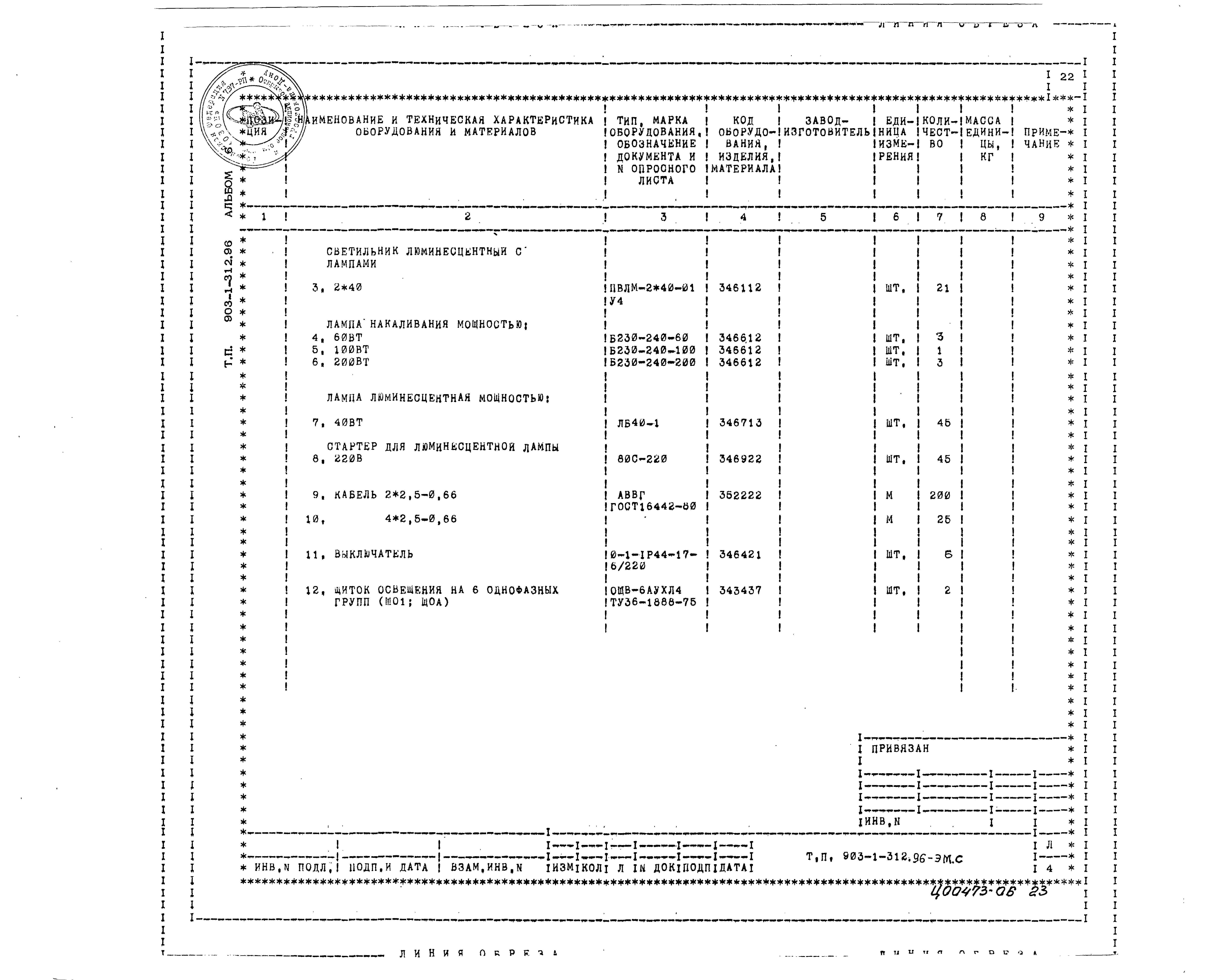 Типовой проект 903-1-312.96