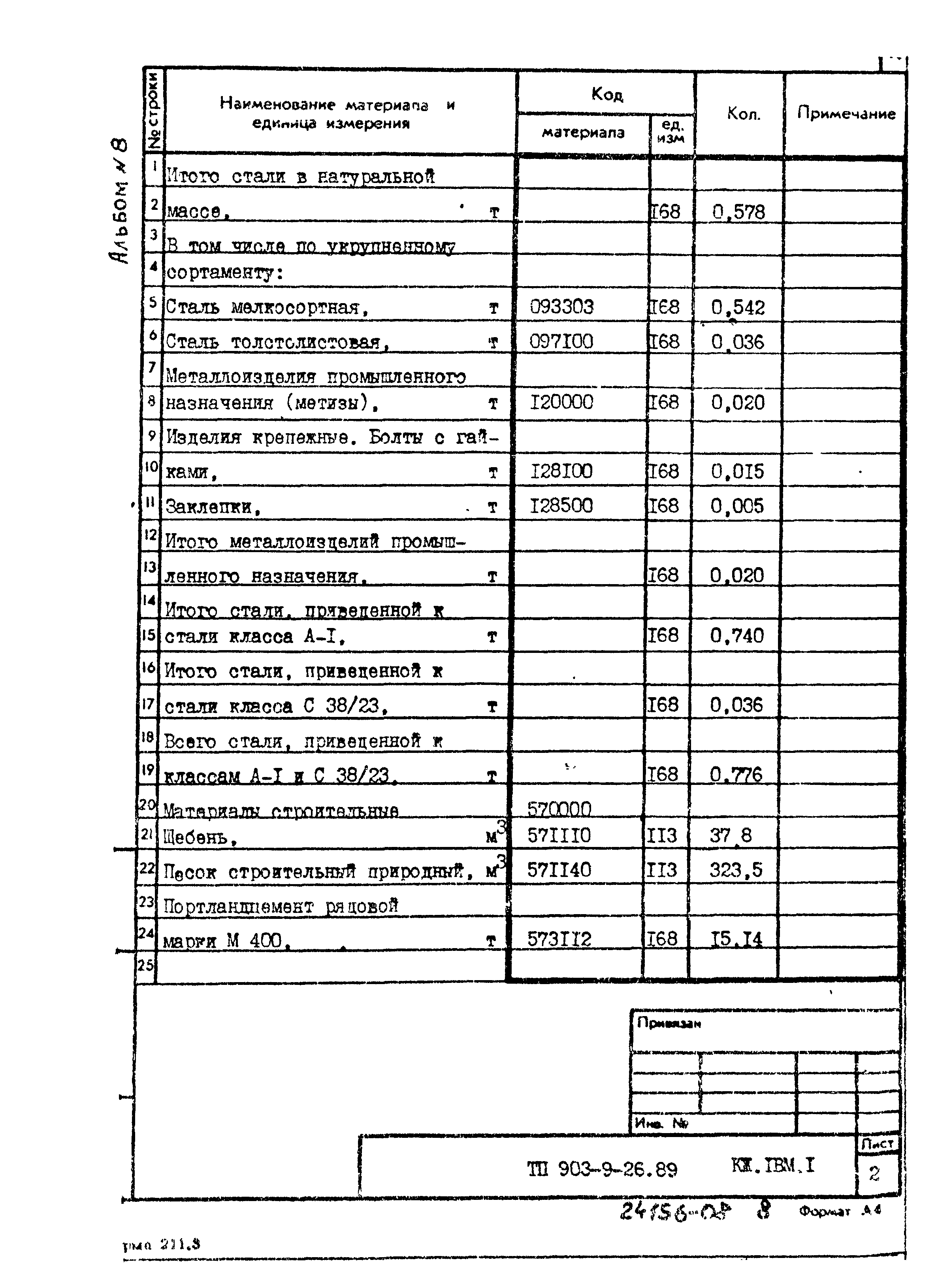 Типовой проект 903-9-26.89