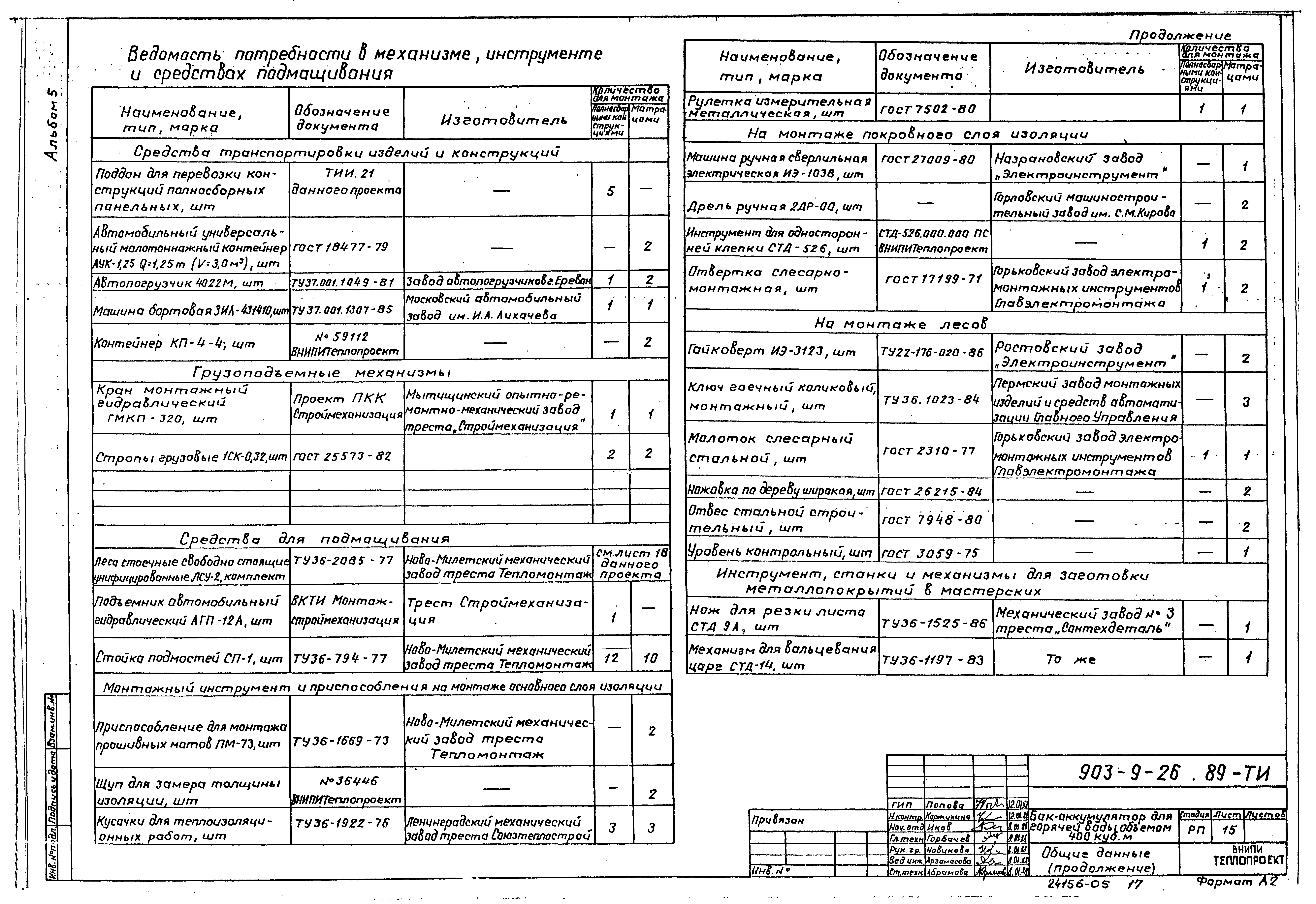 Типовой проект 903-9-26.89