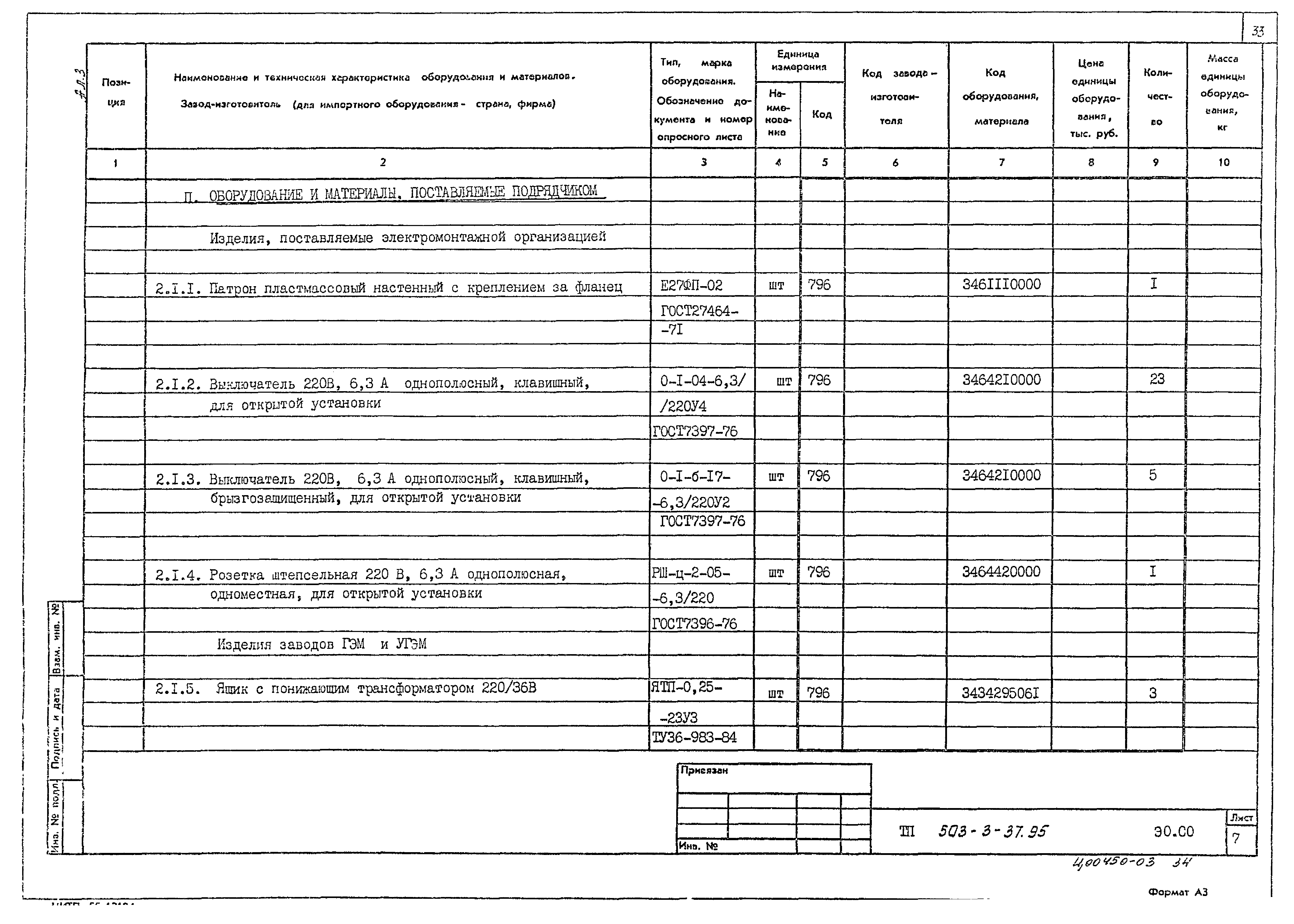 Типовой проект 503-3-37.95