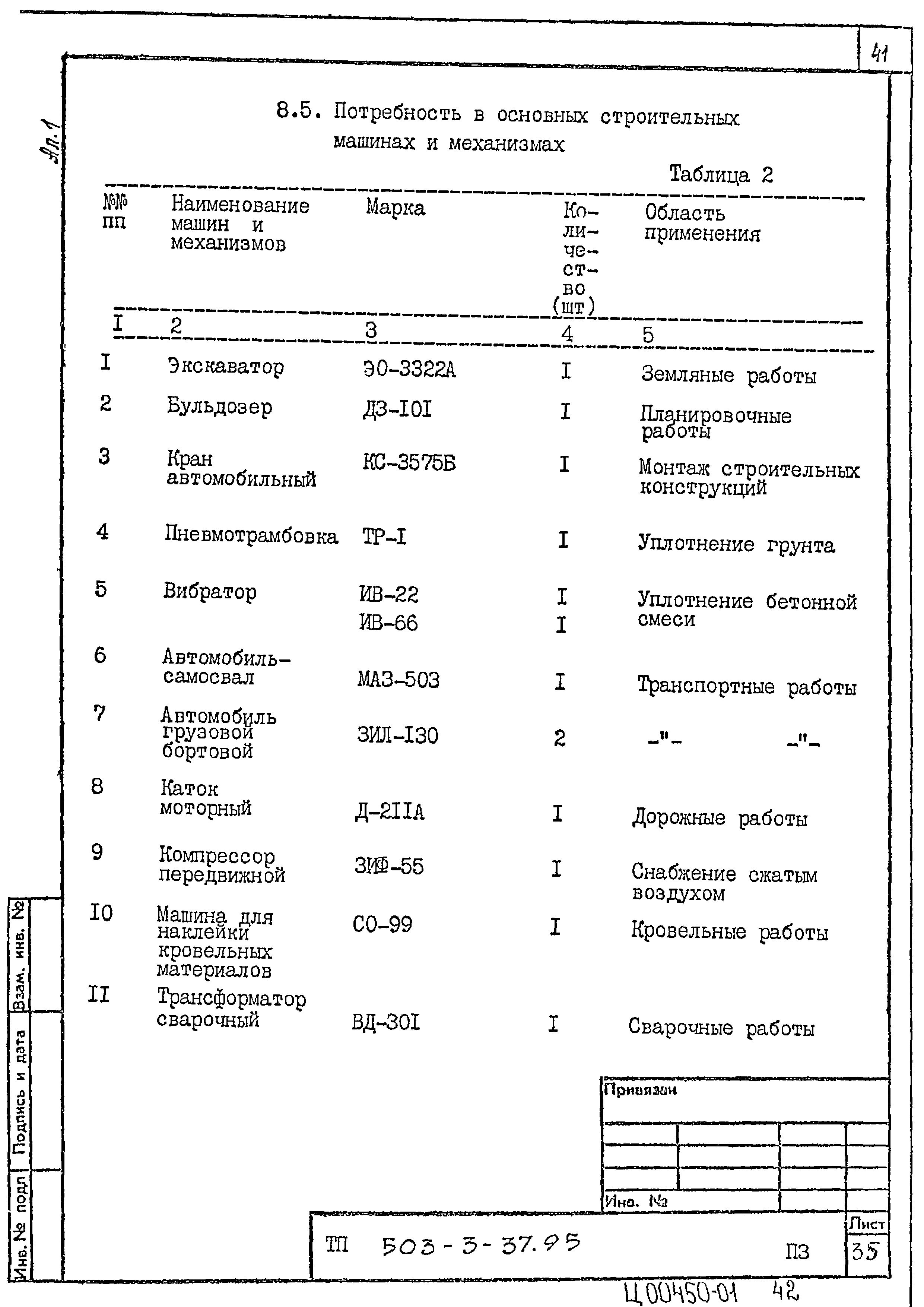 Типовой проект 503-3-37.95
