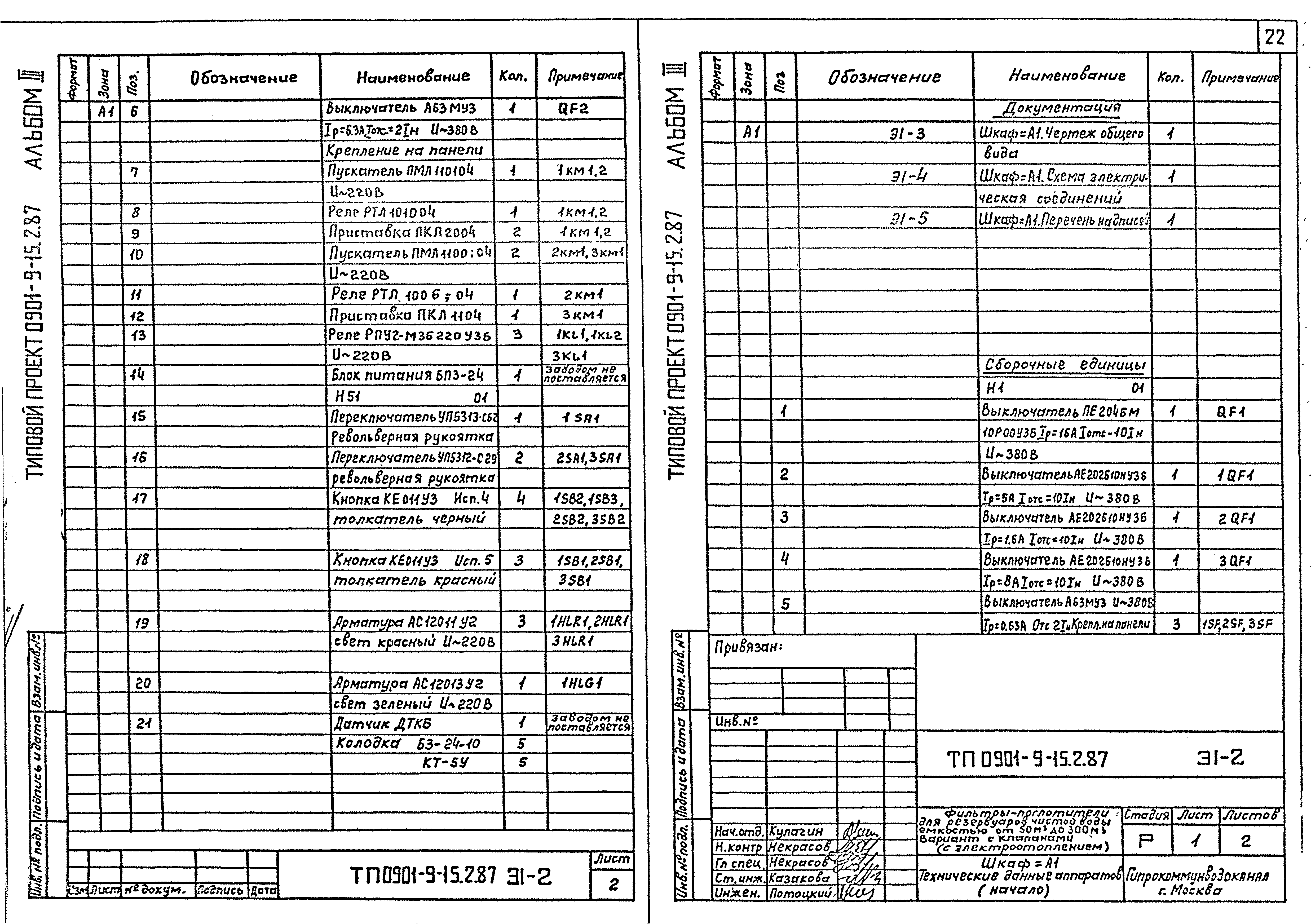 Типовой проект 0901-9-15.1.87