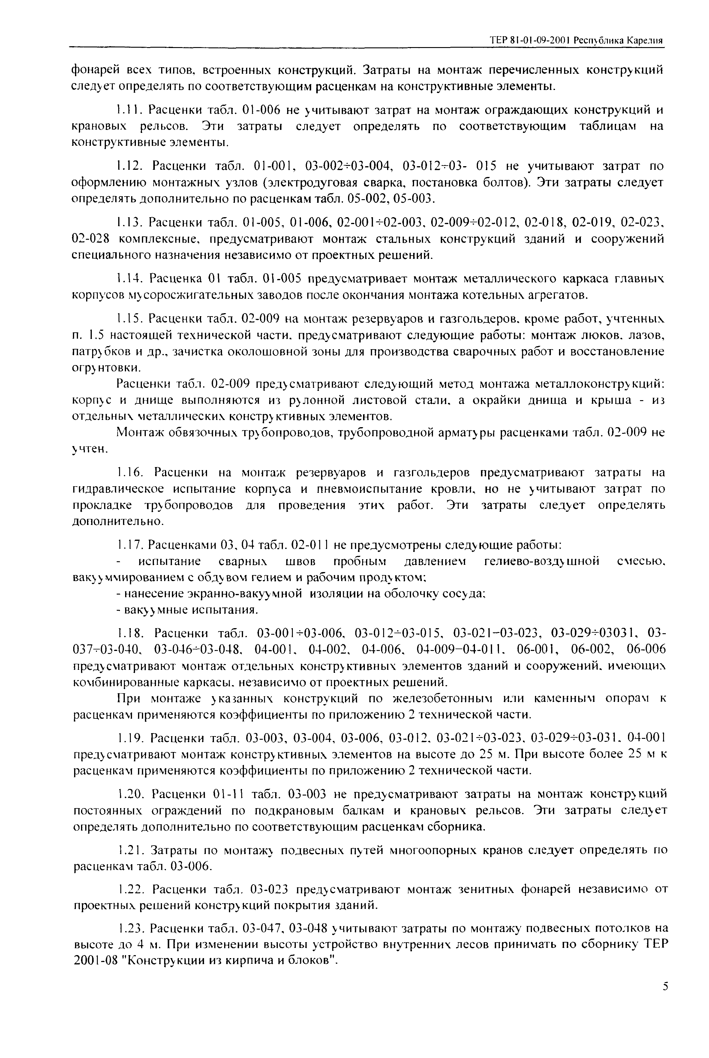 ТЕР Республика Карелия 2001-09